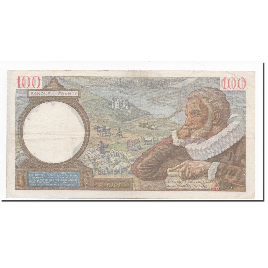 France, 100 Francs, Sully, 1939, 1939-11-30, TB+, Fayette:F 26. 16, KM:94