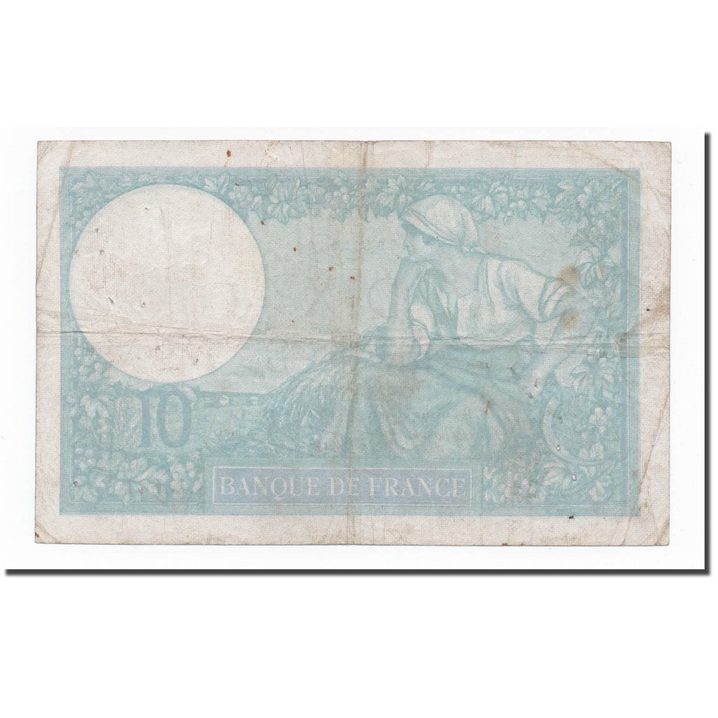 França, 10 Francs, Minerve, 1939, 1939-10-26, VF(20-25), Fayette:F.07.13, KM:84