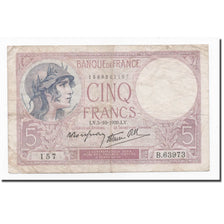 Frankreich, 5 Francs, Violet, 1939, 1939-10-05, S+, Fayette:F.04.11, KM:83