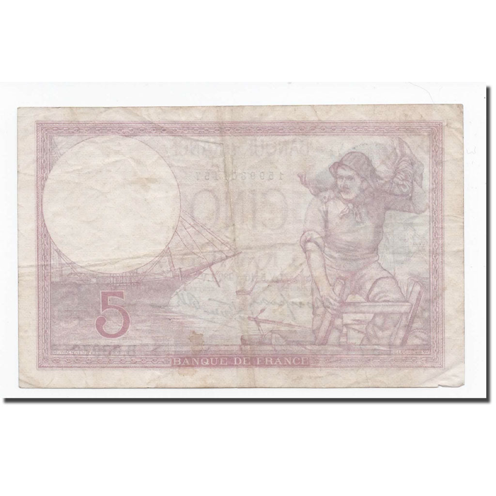 France, 5 Francs, Violet, 1939, 1939-10-05, VF(30-35), Fayette:F.04.11, KM:83