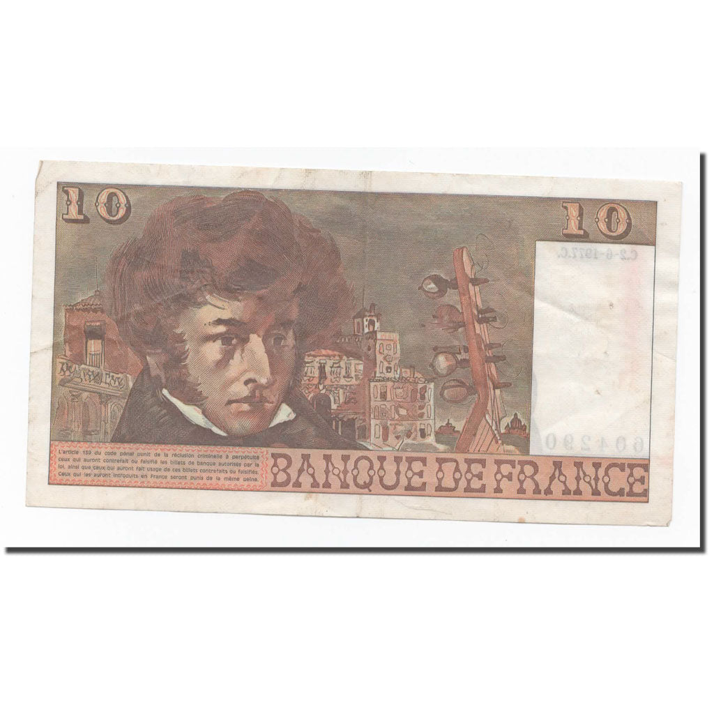 France, 10 Francs, Berlioz, 1977, 1977-06-02, AU(50-53), Fayette:63.22, KM:150c
