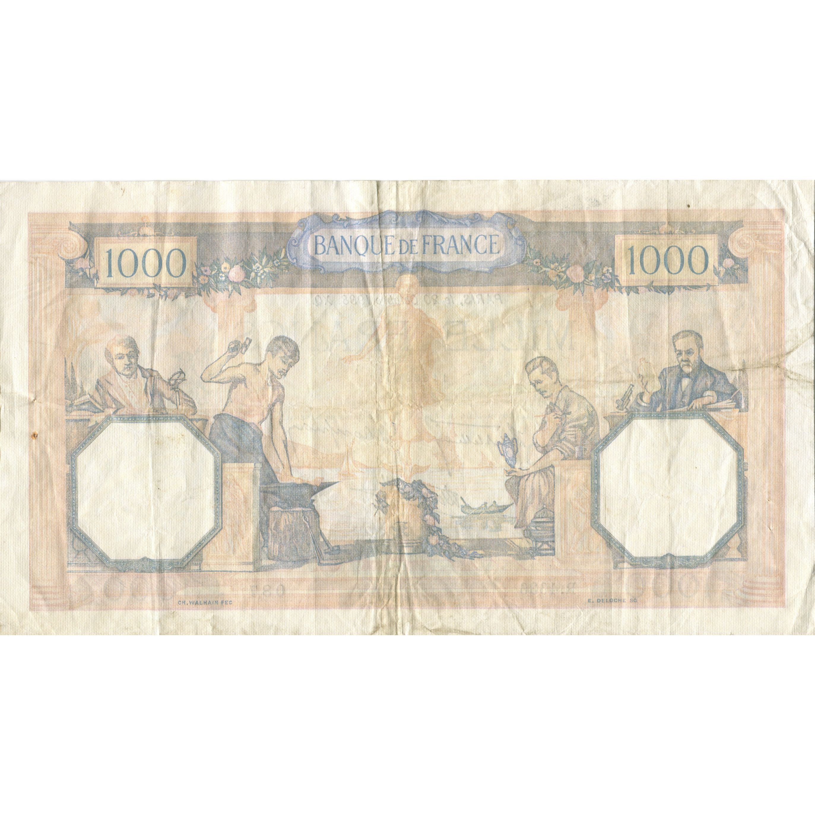 France, 1000 Francs, Cérès et Mercure, 1938, 1938-10-20, VF(20-25)