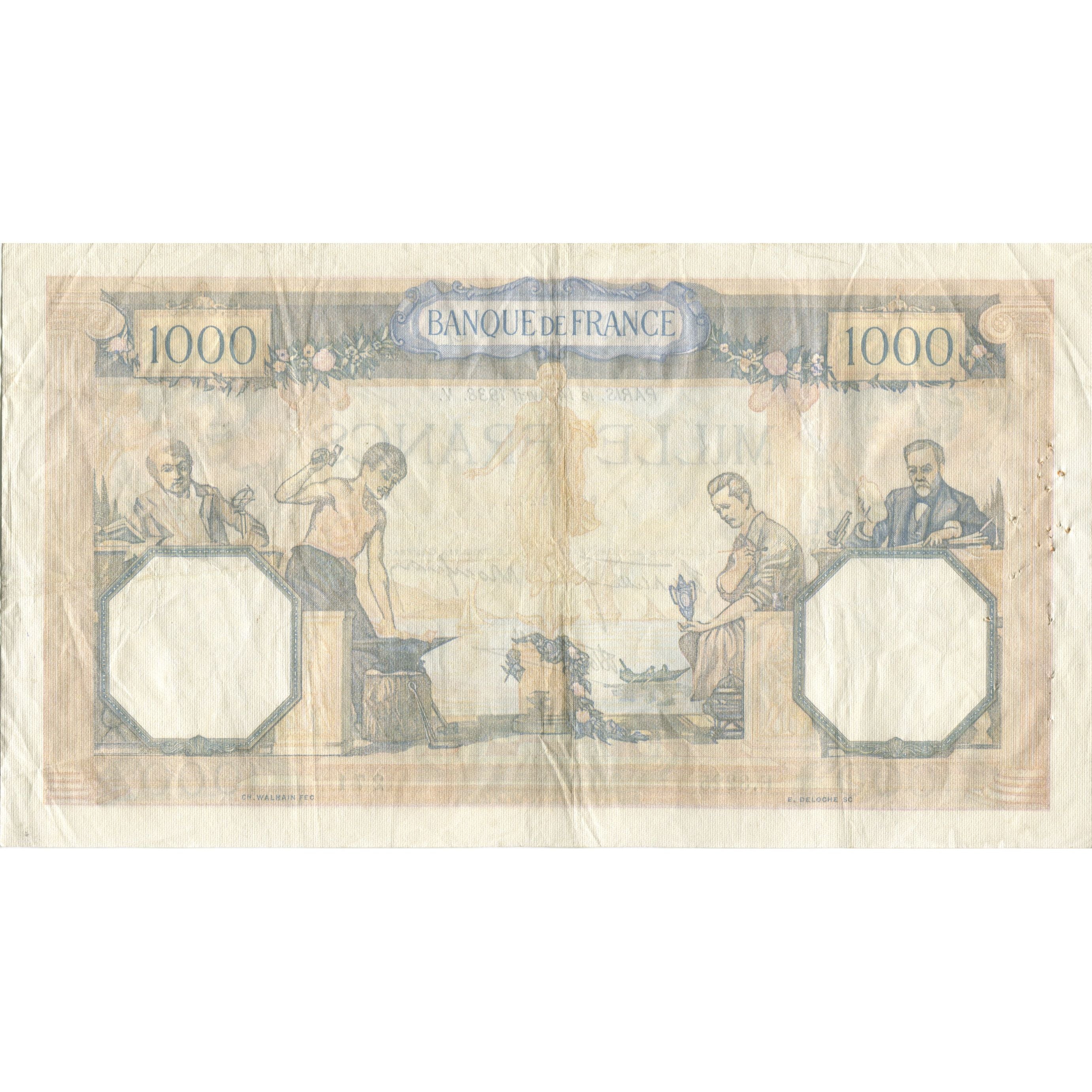 France, 1000 Francs, Cérès et Mercure, 1938, 1938-04-14, VF(30-35)