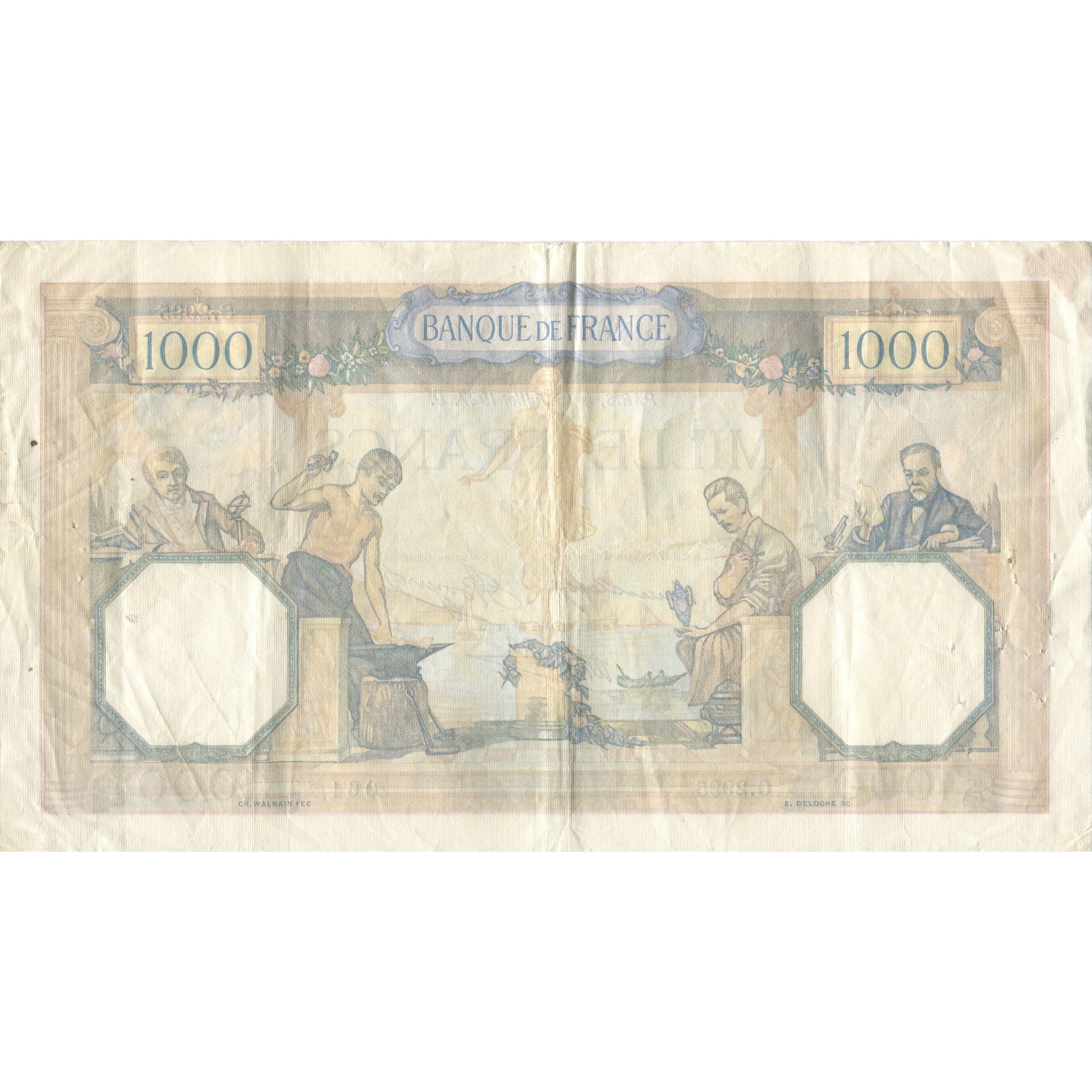 França, 1000 Francs, Cérès et Mercure, 1937, 1937-07-15, VF(30-35)