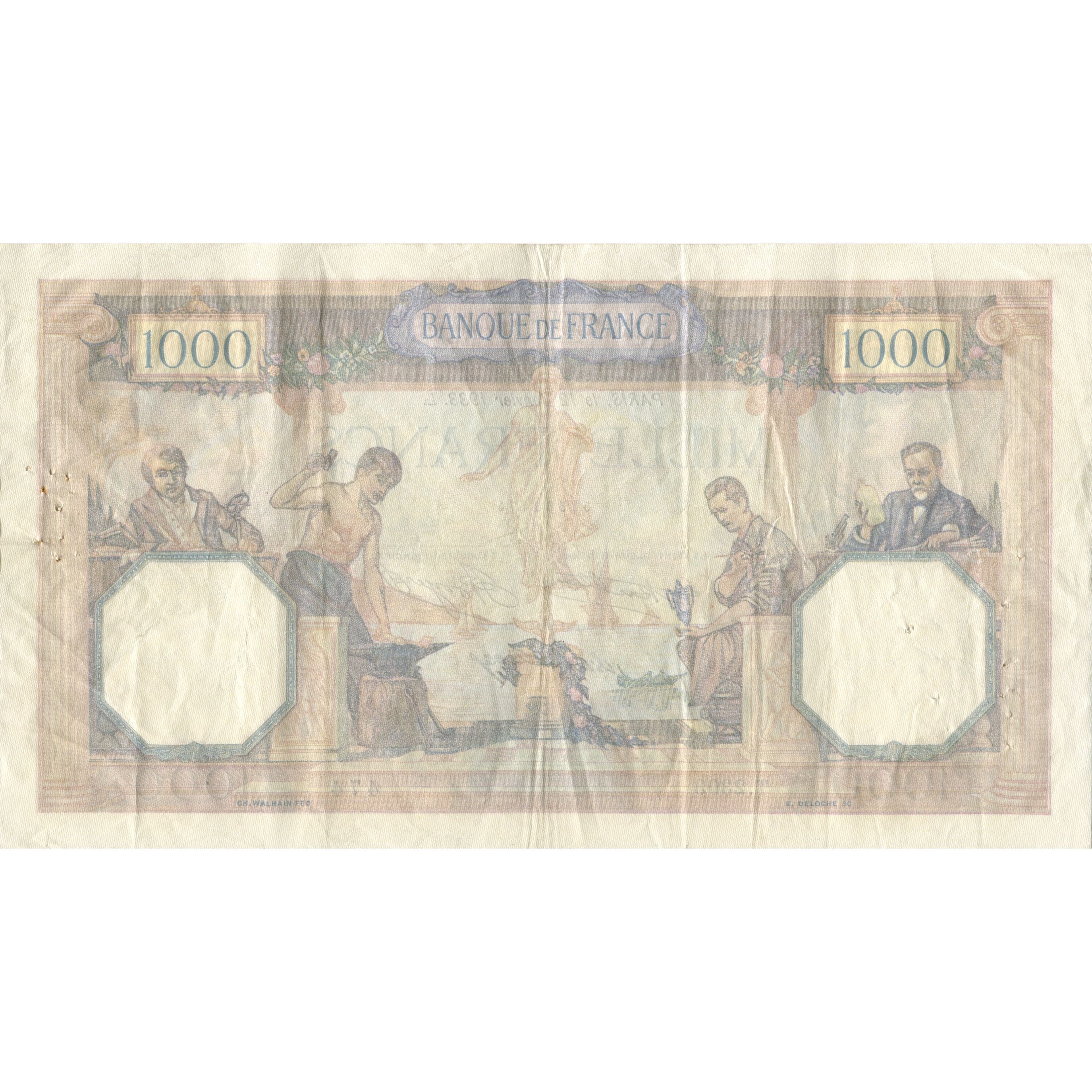 France, 1000 Francs, Cérès et Mercure, 1933, 1933-01-12, TTB, Fayette:37.8