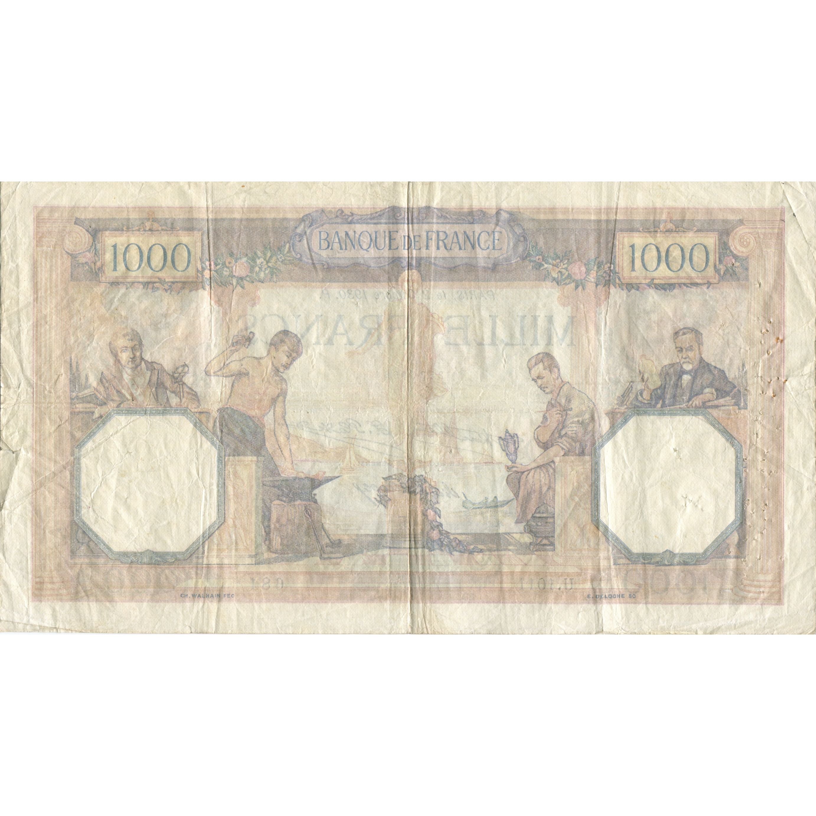 France, 1000 Francs, Cérès et Mercure, 1930, 1930-10-02, VF(20-25)