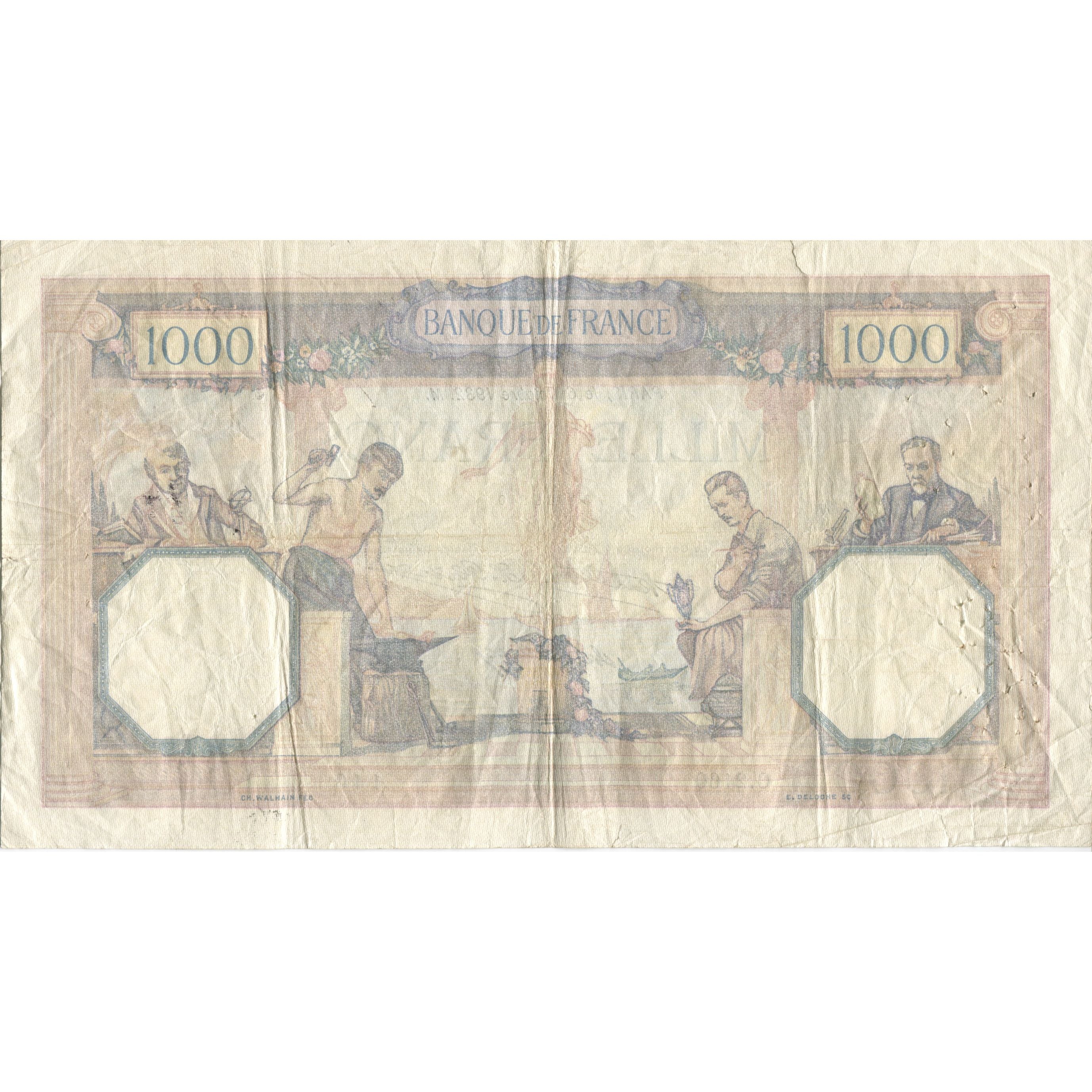 France, 1000 Francs, Cérès et Mercure, 1930, 1930-10-02, TB, Fayette:37.7