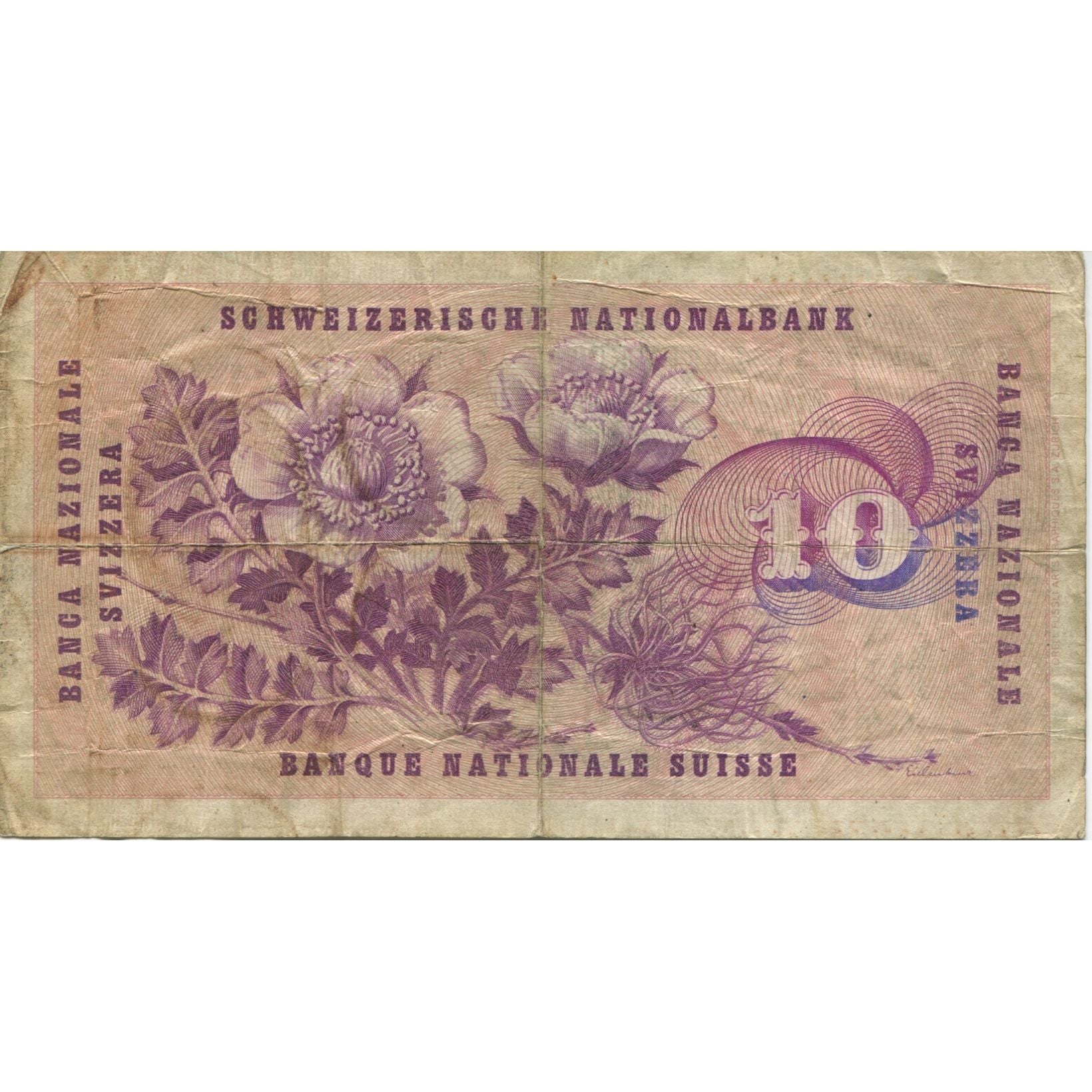 Banknote, Switzerland, 10 Franken, 1961, 1961-10-26, KM:45g, VF(20-25)