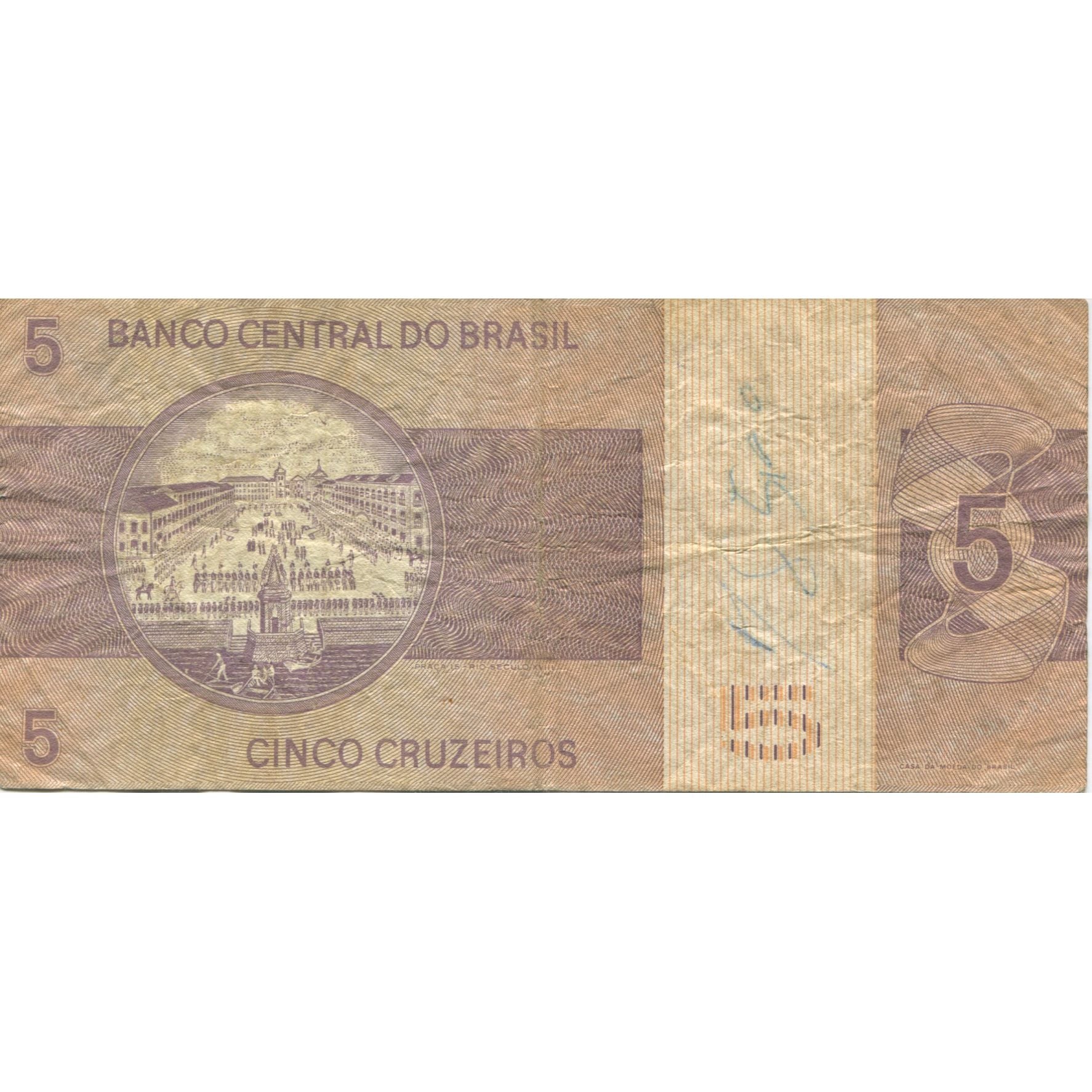 Biljet, Brazilië, 5 Cruzeiros, UNDATED (1970-80), KM:192c, TB+