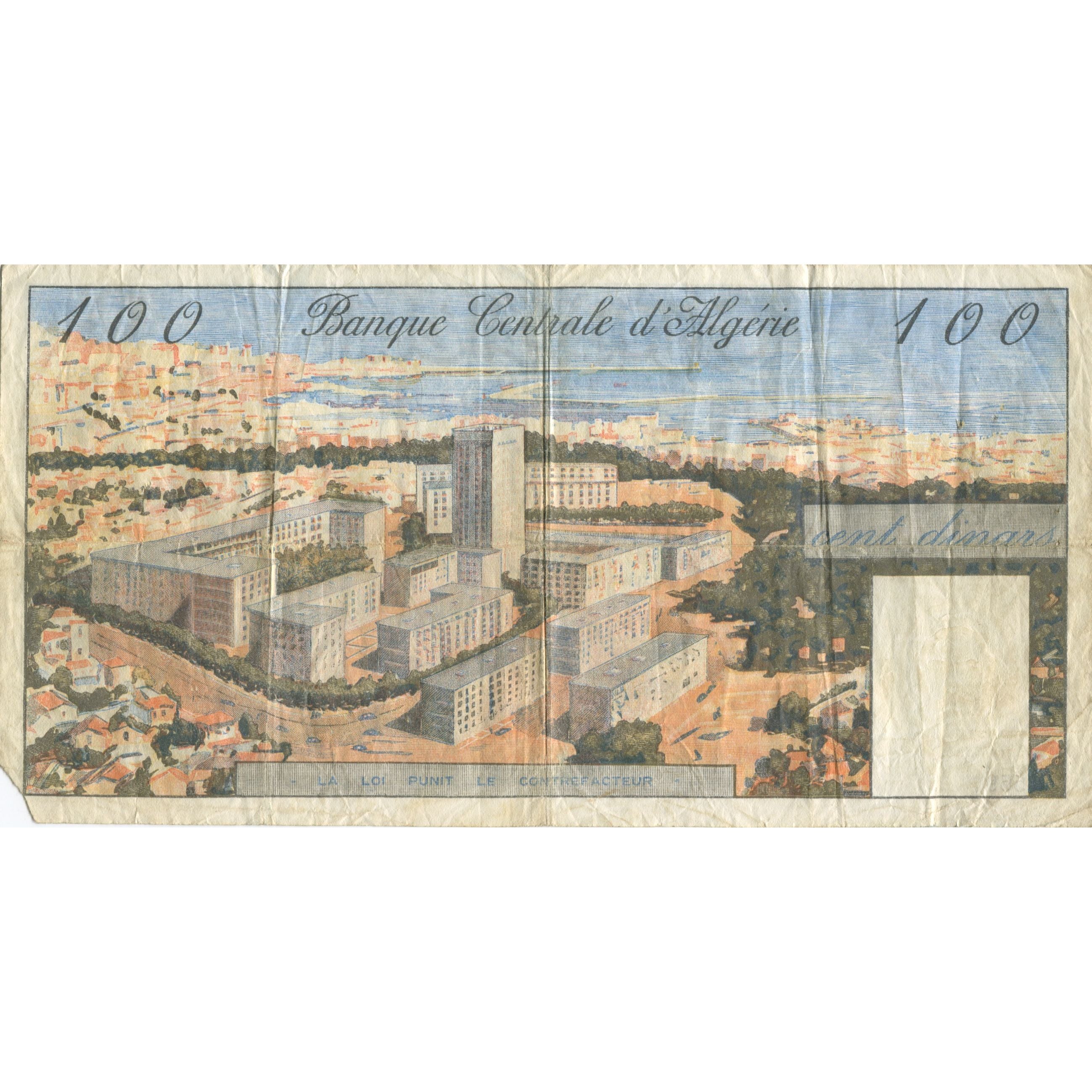 Banknote, Algeria, 100 Dinars, 1964, 1964-01-01, KM:125a, VG(8-10)