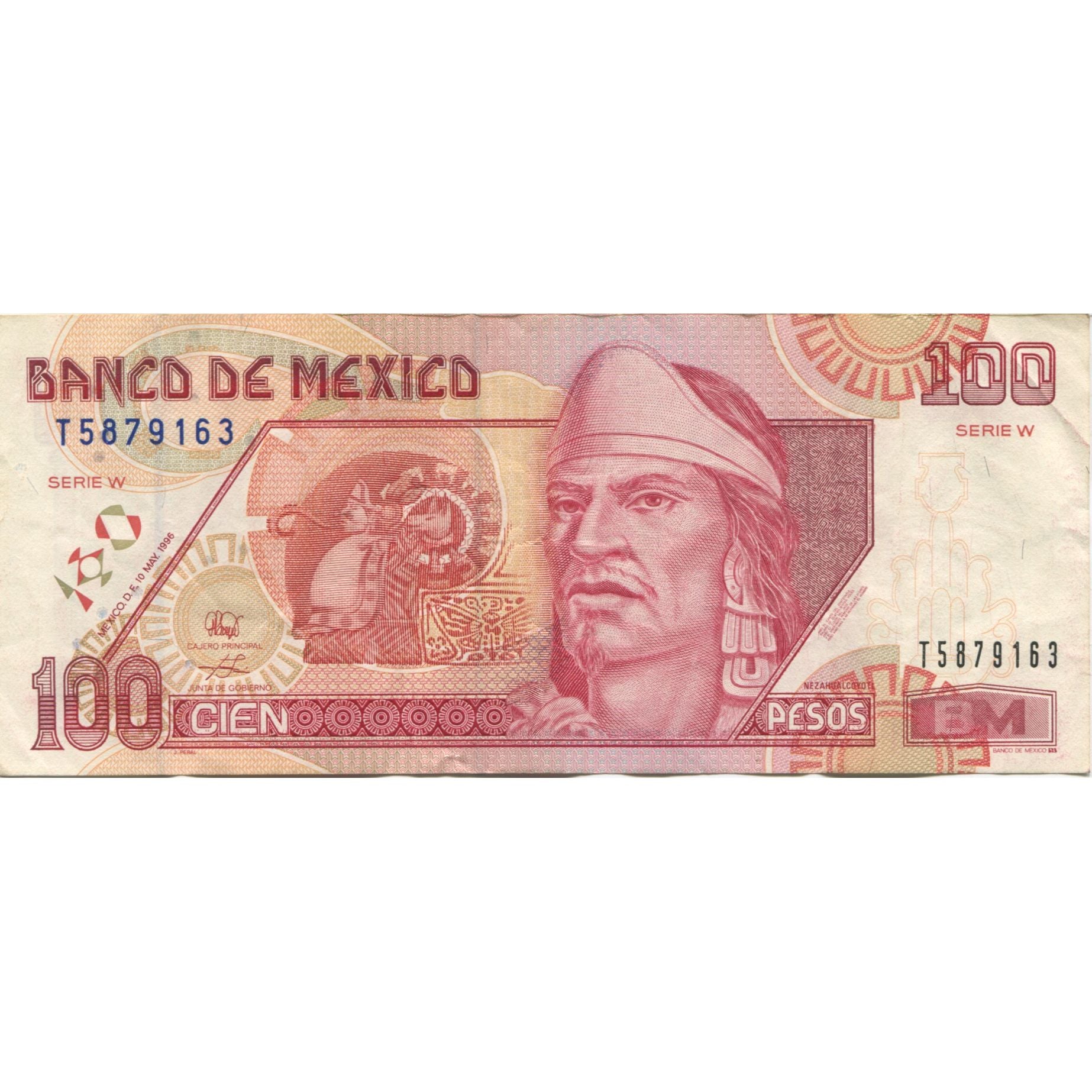 Banknote, Mexico, 100 Pesos, 1996, 1996-05-10, KM:108b, AU(55-58)
