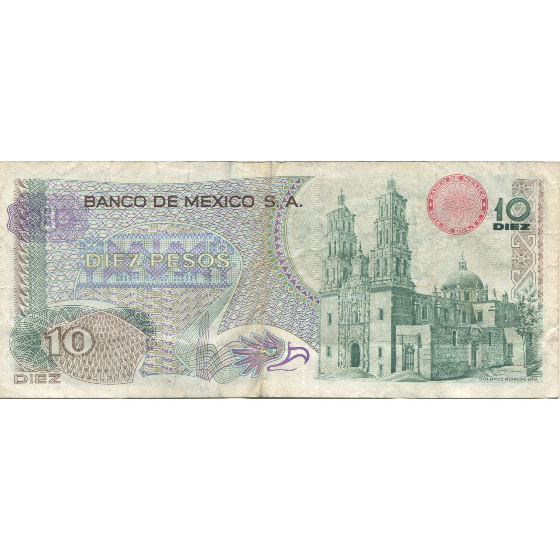 Billet, Mexique, 10 Pesos, 1975, 1975-05-15, KM:63h, TTB