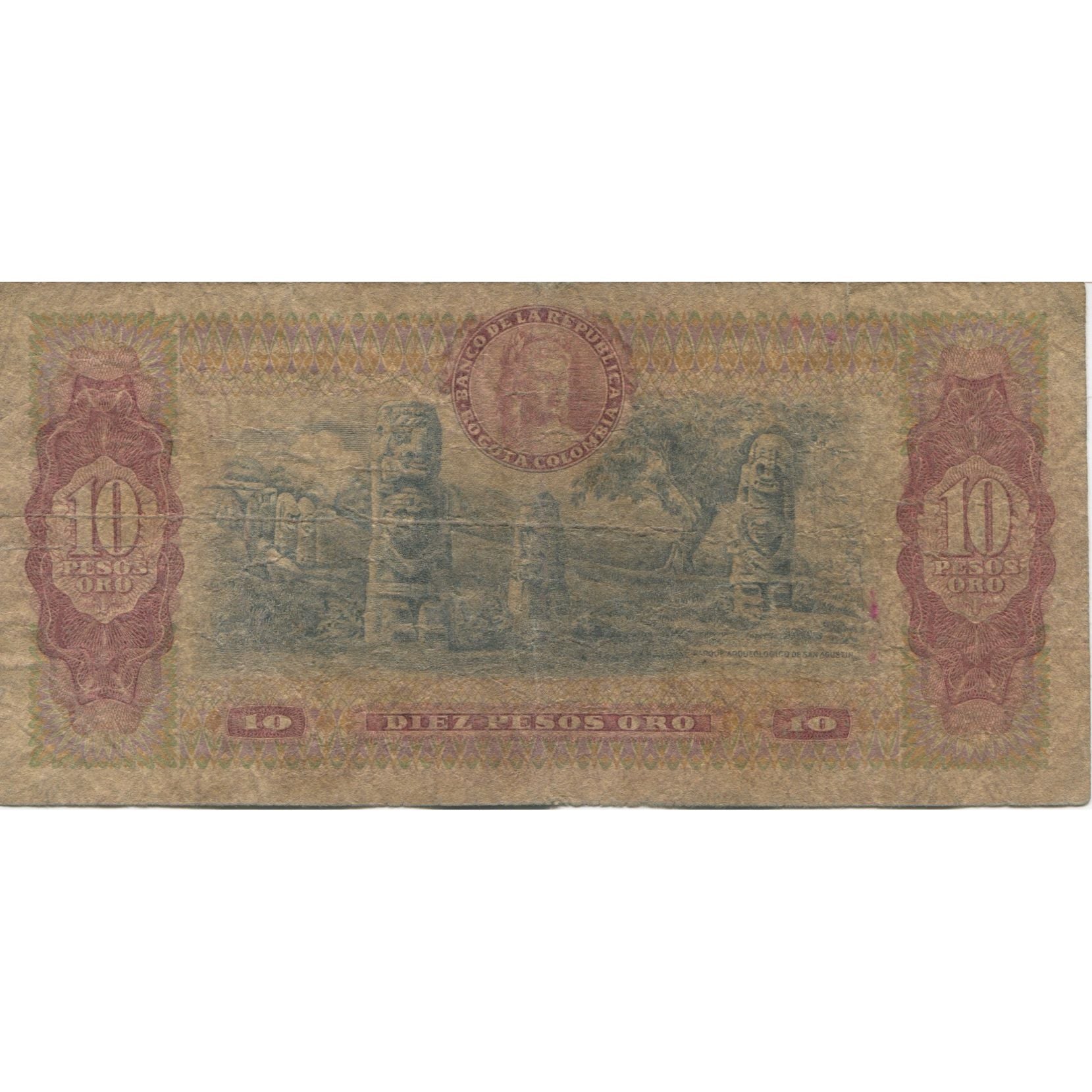 Billete, 10 Pesos Oro, 1979, Colombia, 1979-08-07, KM:407g, BC