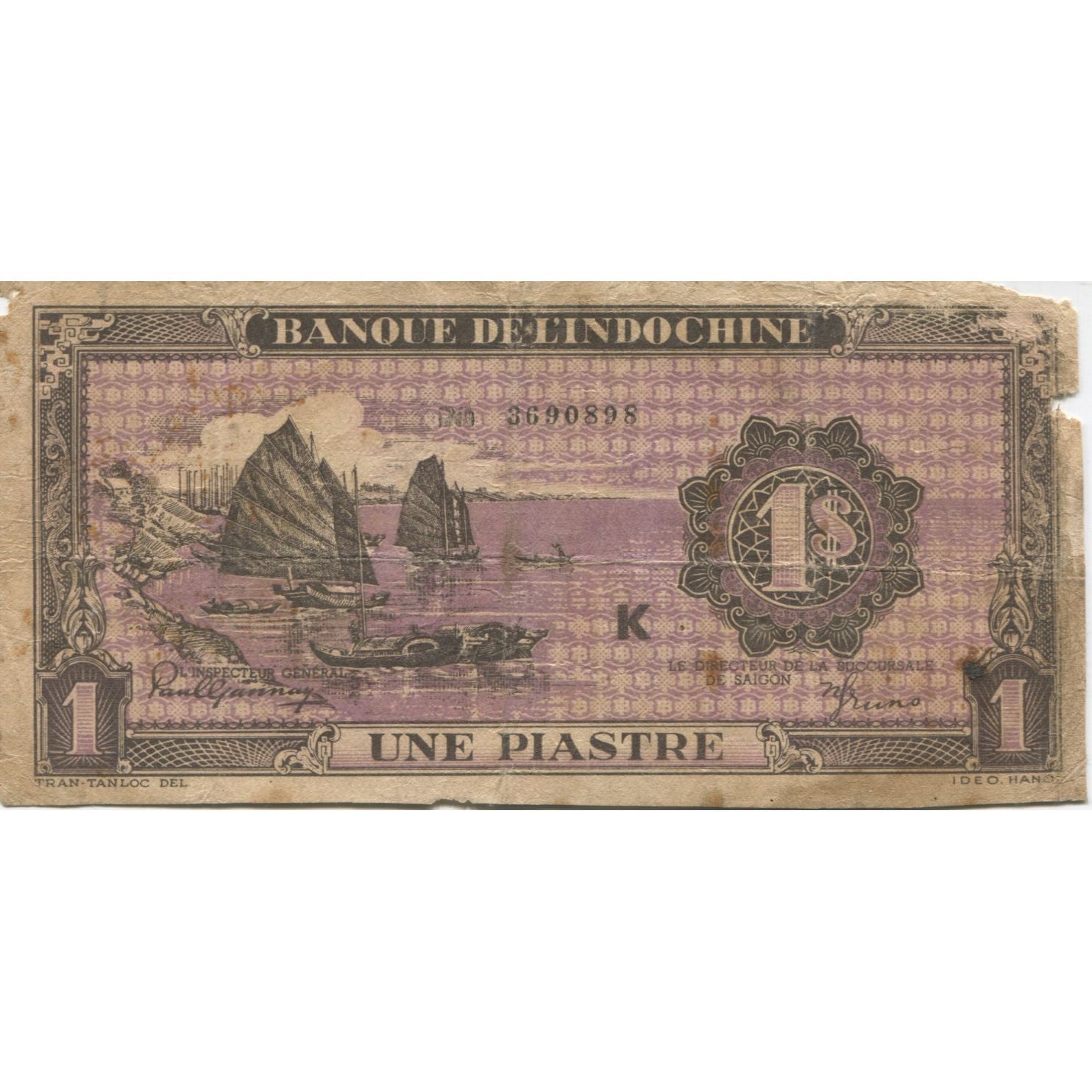 Banknote, FRENCH INDO-CHINA, 1 Piastre, KM:60, VG(8-10)