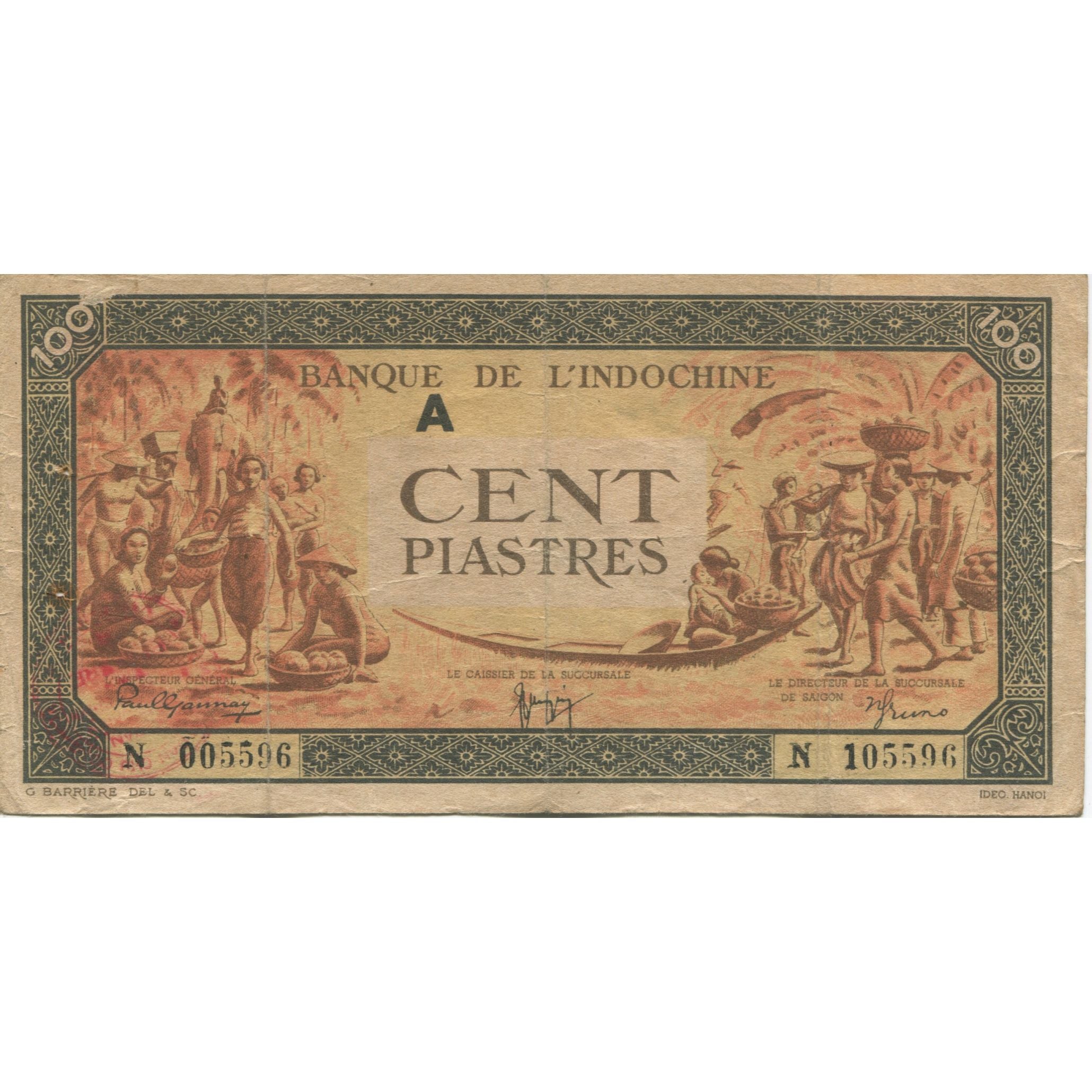Banknote, FRENCH INDO-CHINA, 100 Piastres, KM:73, EF(40-45)