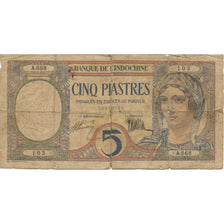 Banknote, FRENCH INDO-CHINA, 5 Piastres, KM:49b, VG(8-10)
