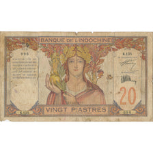 Banknote, FRENCH INDO-CHINA, 20 Piastres, KM:50, VG(8-10)