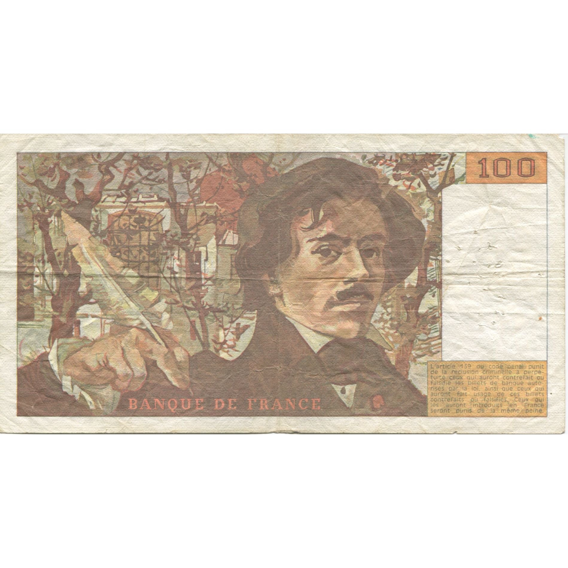 Frankreich, 100 Francs, Delacroix, 1984, S+, Fayette:69.08a, KM:154b
