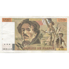 France, 100 Francs, Delacroix, 1987, TTB+, Fayette:69.11, KM:154c