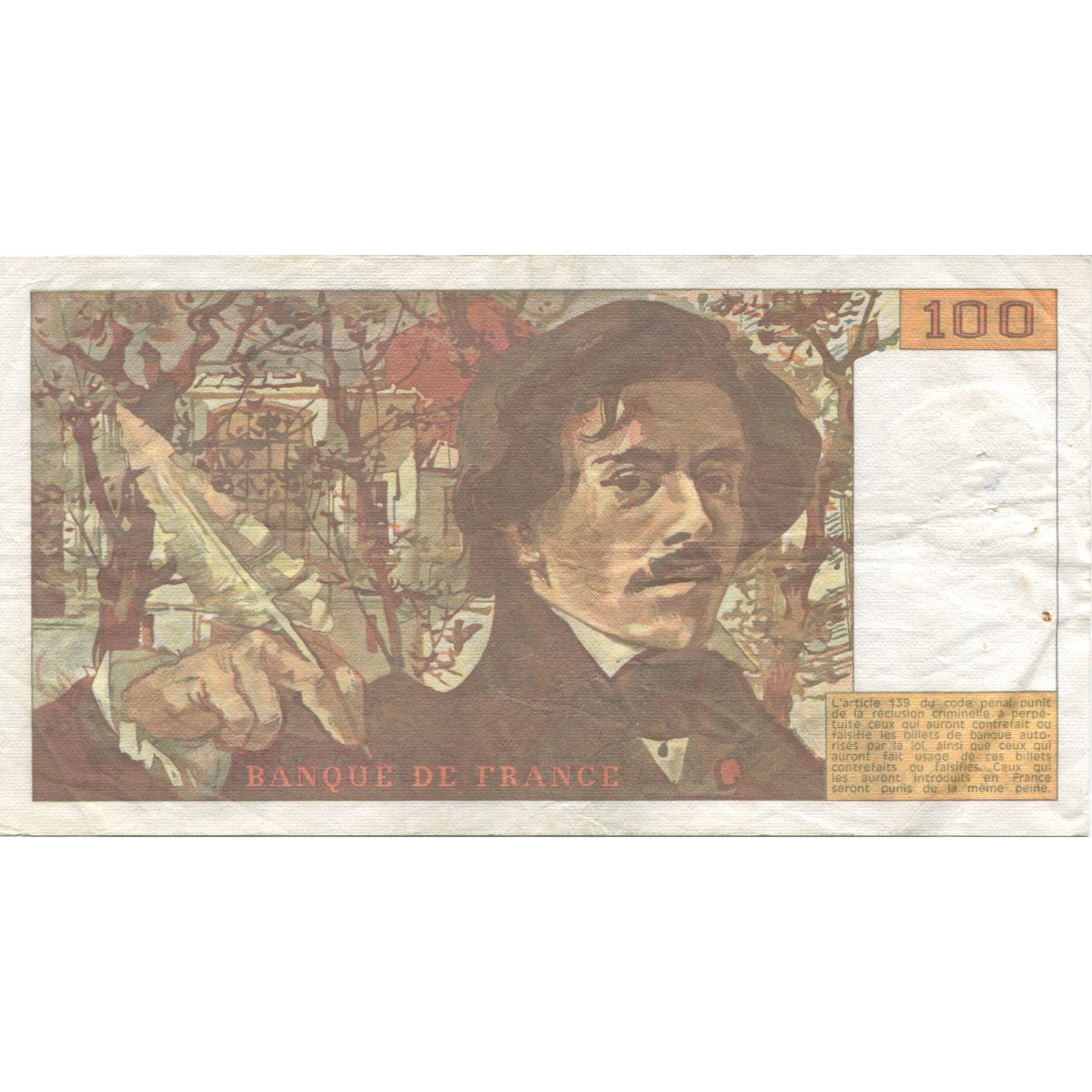 Frankreich, 100 Francs, Delacroix, 1987, S+, Fayette:69.11, KM:154c