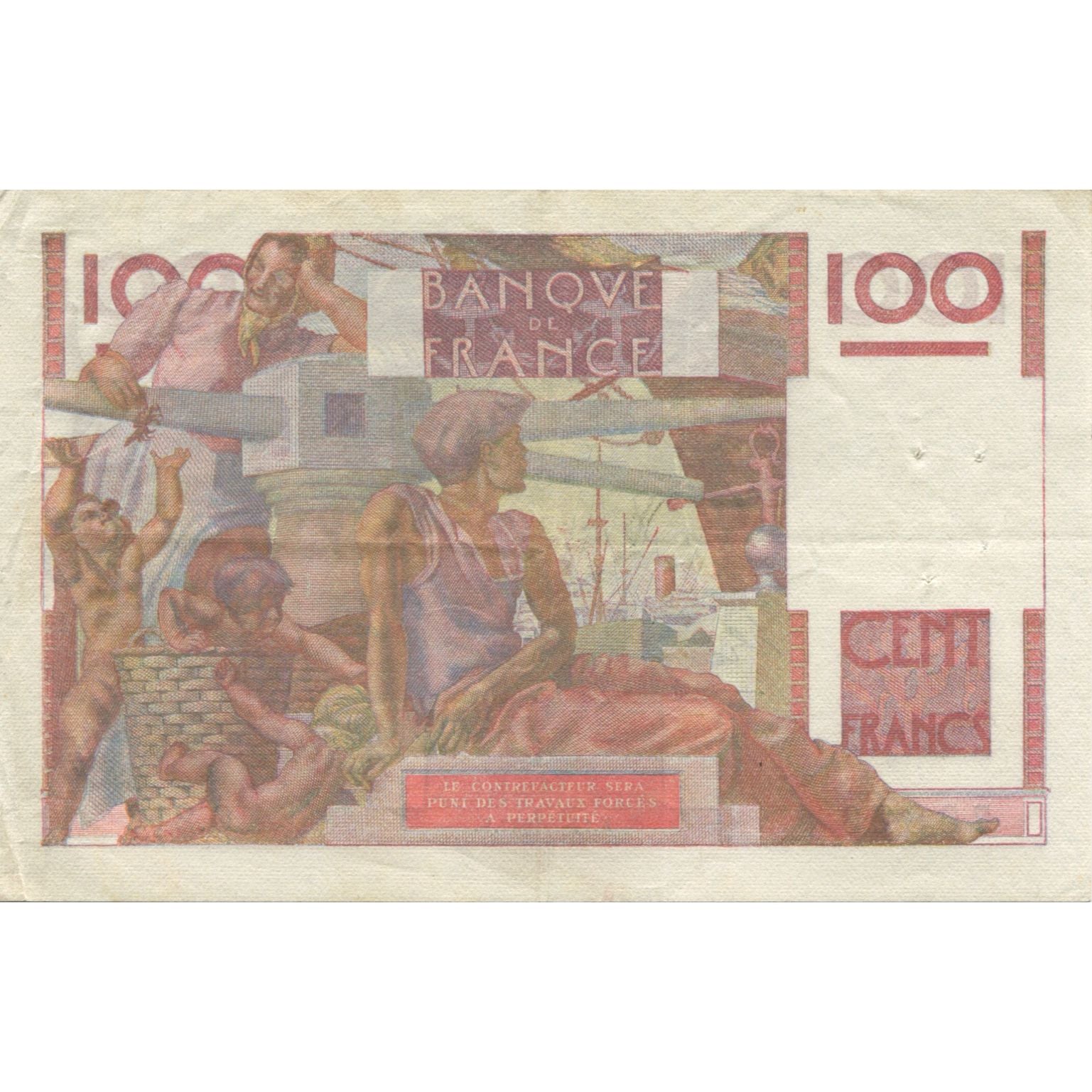 Francia, 100 Francs, Jeune Paysan, 1947, 1947-07-17, BB, Fayette:28.15, KM:128b