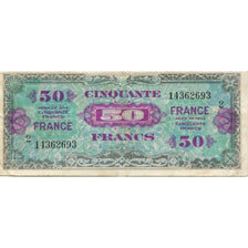 France, 50 Francs, Flag/France, 1944, 1944, EF(40-45), Fayette:24.2, KM:122b