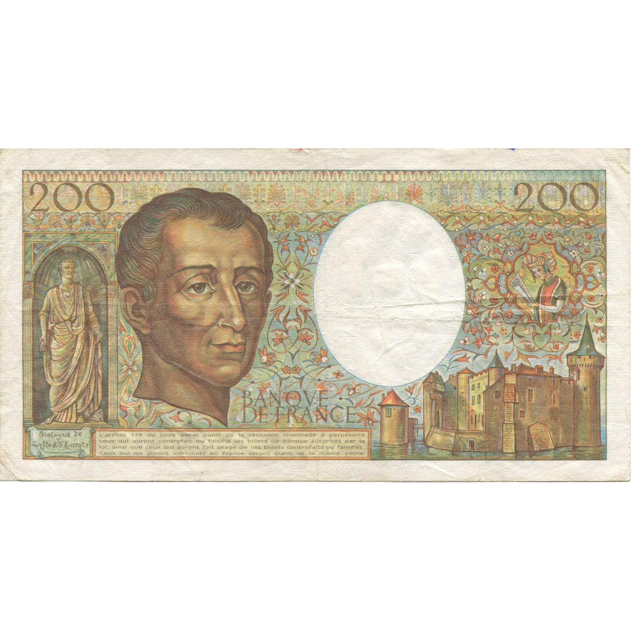 Francia, 200 Francs, Montesquieu, 1981, BB, Fayette:70.6, KM:155a