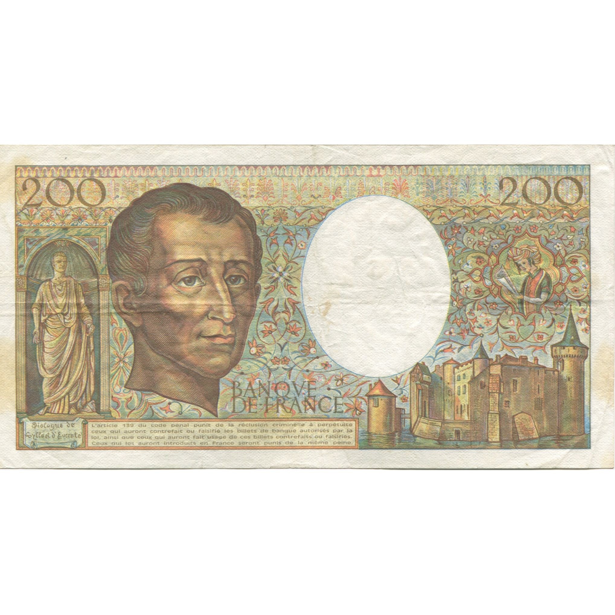 Francia, 200 Francs, Montesquieu, 1985, BB, Fayette:70.05, KM:155a