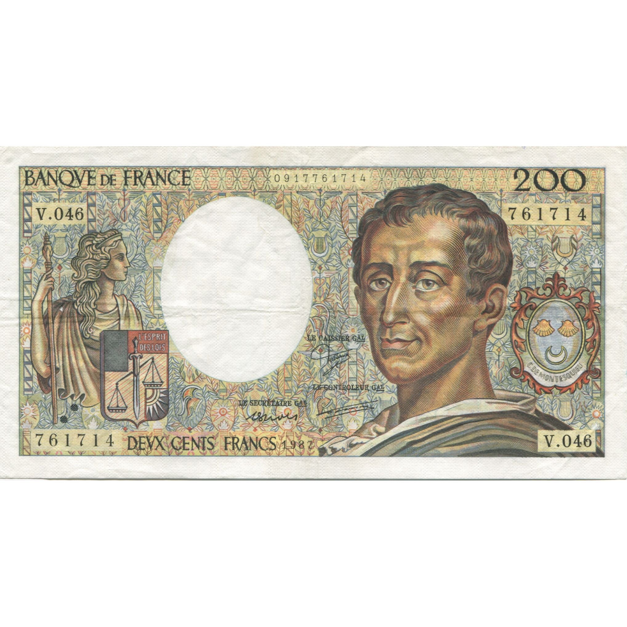 Frankreich, 200 Francs, Montesquieu, 1987, 1987, SS+, Fayette:70.7, KM:155b