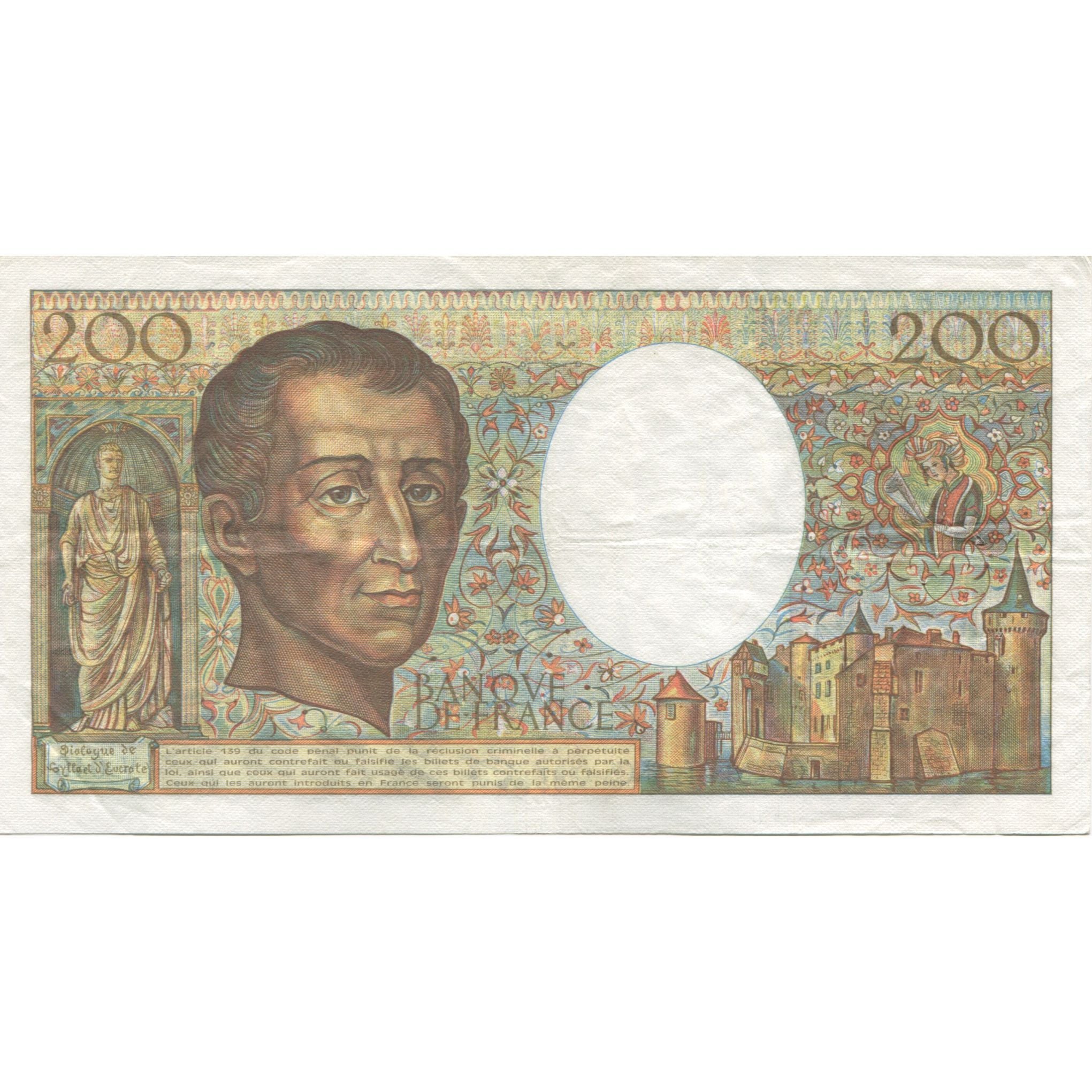 Frankreich, 200 Francs, Montesquieu, 1987, 1987, SS+, Fayette:70.7, KM:155b