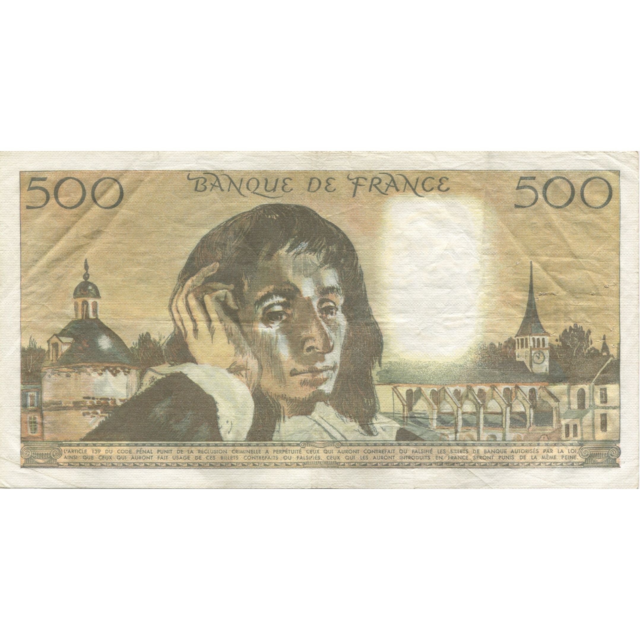 Francia, 500 Francs, Pascal, 1980, 1980-04-03, BB+, Fayette:71.21, KM:156e