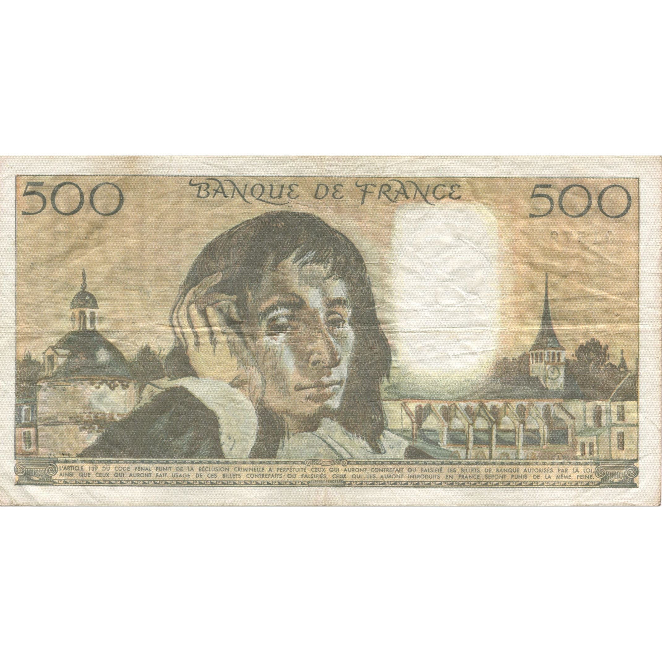 Frankreich, 500 Francs, Pascal, 1982, 1982-08-05, SS, Fayette:71.27, KM:156e