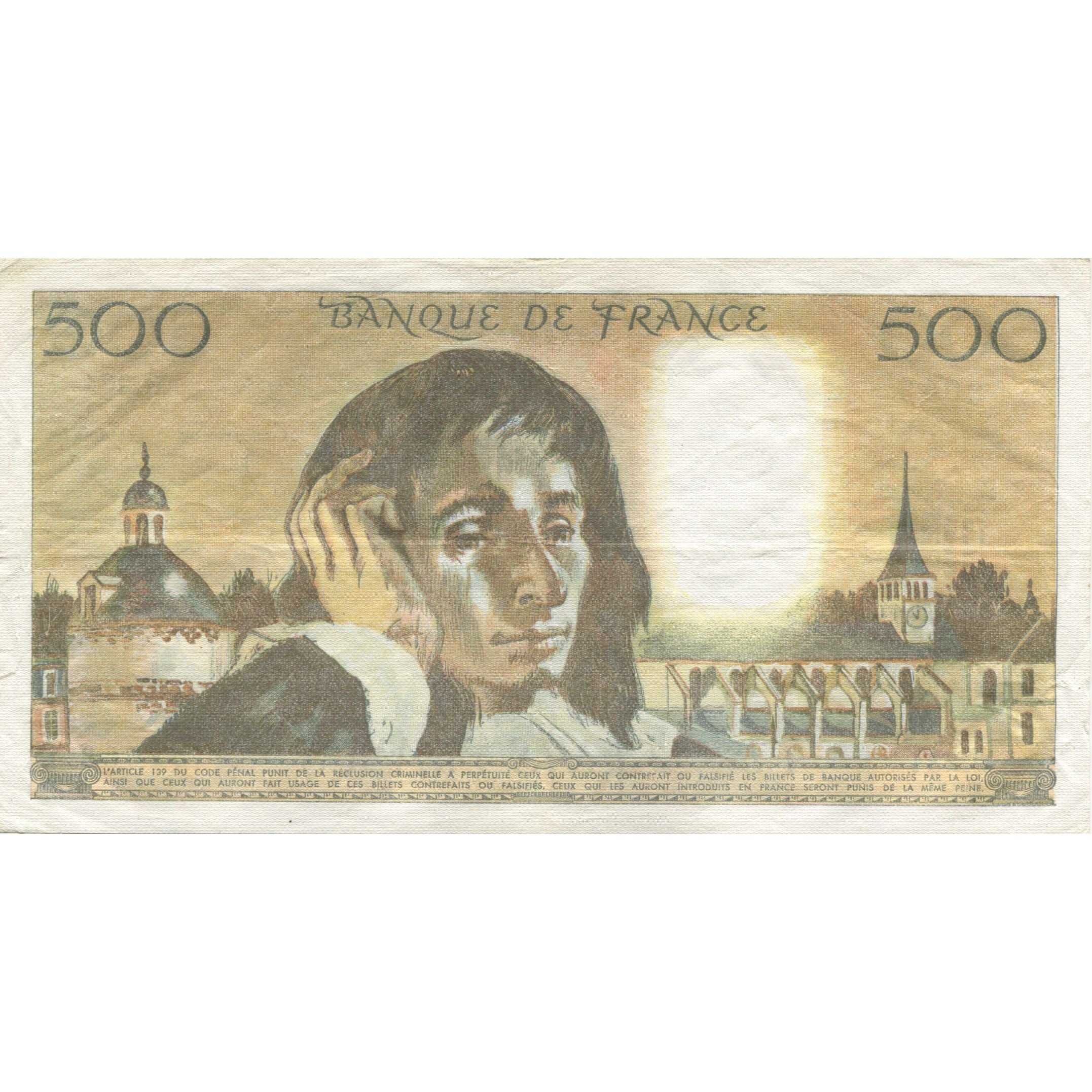 France, 500 Francs, Pascal, 1985, 1985-04-03, SUP, Fayette:71.33, KM:156e