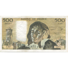 France, 500 Francs, Pascal, 1987, 1987-01-22, UNC(60-62), Fayette:71.36, KM:156f