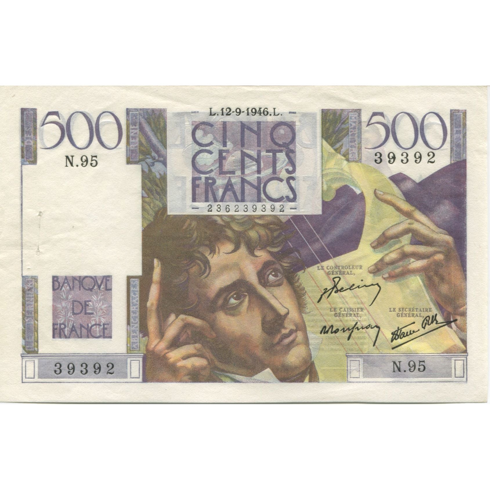 Frankreich, 500 Francs, Chateaubriand, 1946, 1946-09-12, VZ, Fayette:34.6