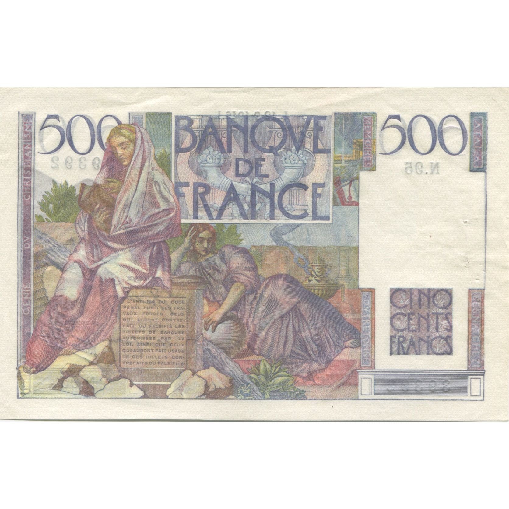Frankreich, 500 Francs, Chateaubriand, 1946, 1946-09-12, VZ, Fayette:34.6