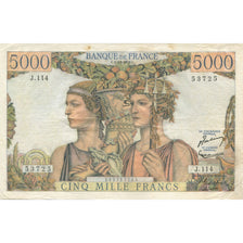 França, 5000 Francs, Terre et Mer, 1952, 1952-10-02, AU(50-53), Fayette:48.7