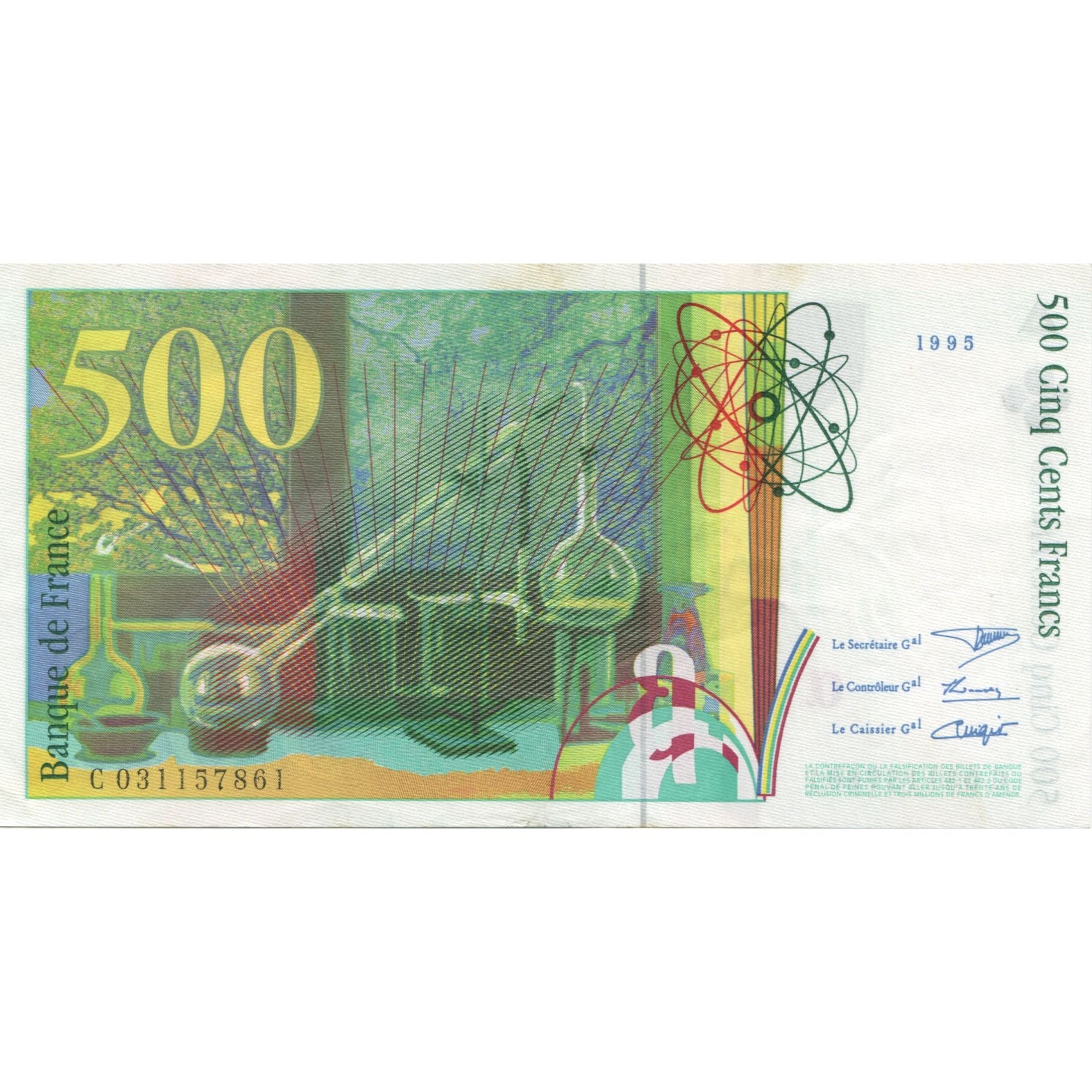 Frankreich, 500 Francs, Pierre et Marie Curie, 1995, UNZ-, Fayette:76.2, KM:160a