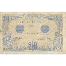 Francia, 20 Francs, Bleu, 1912, 1912-07-10, BB, Fayette:10.02, KM:68b