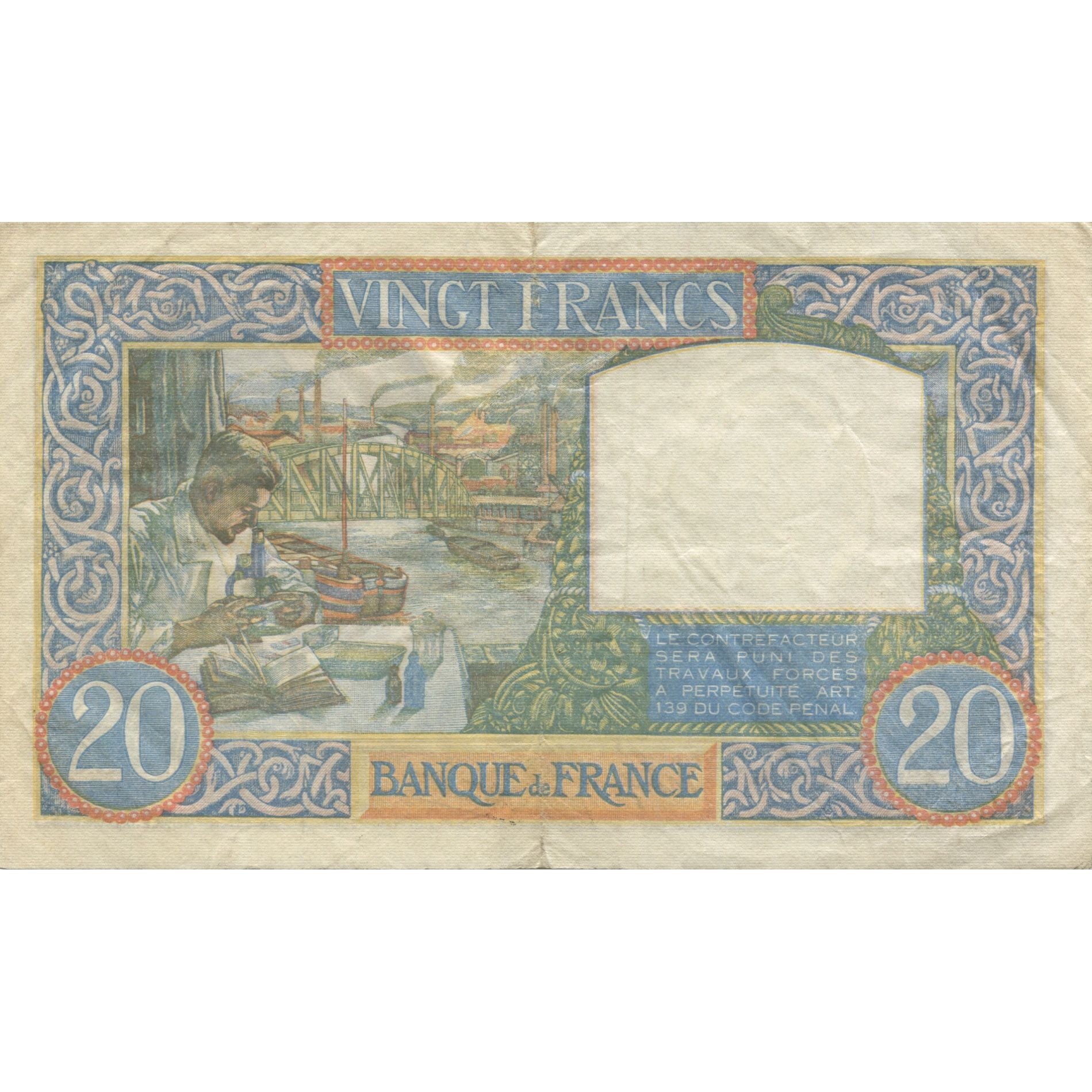 Francia, 20 Francs, Science et Travail, 1941, 1941-02-20, BB+, Fayette:12.12