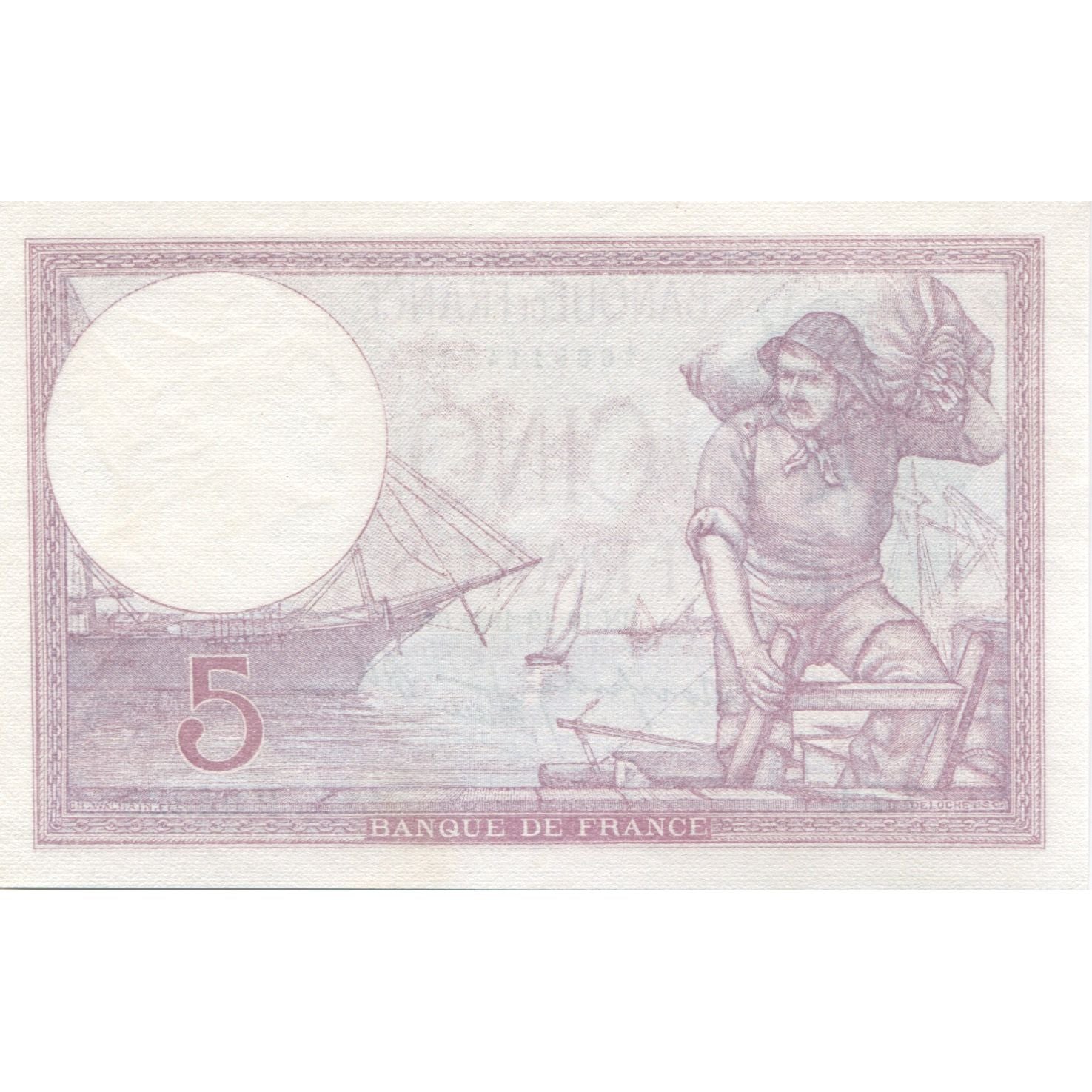 France, 5 Francs, Violet, 1939, 1939-10-19, UNC(65-70), Fayette:4.12, KM:83