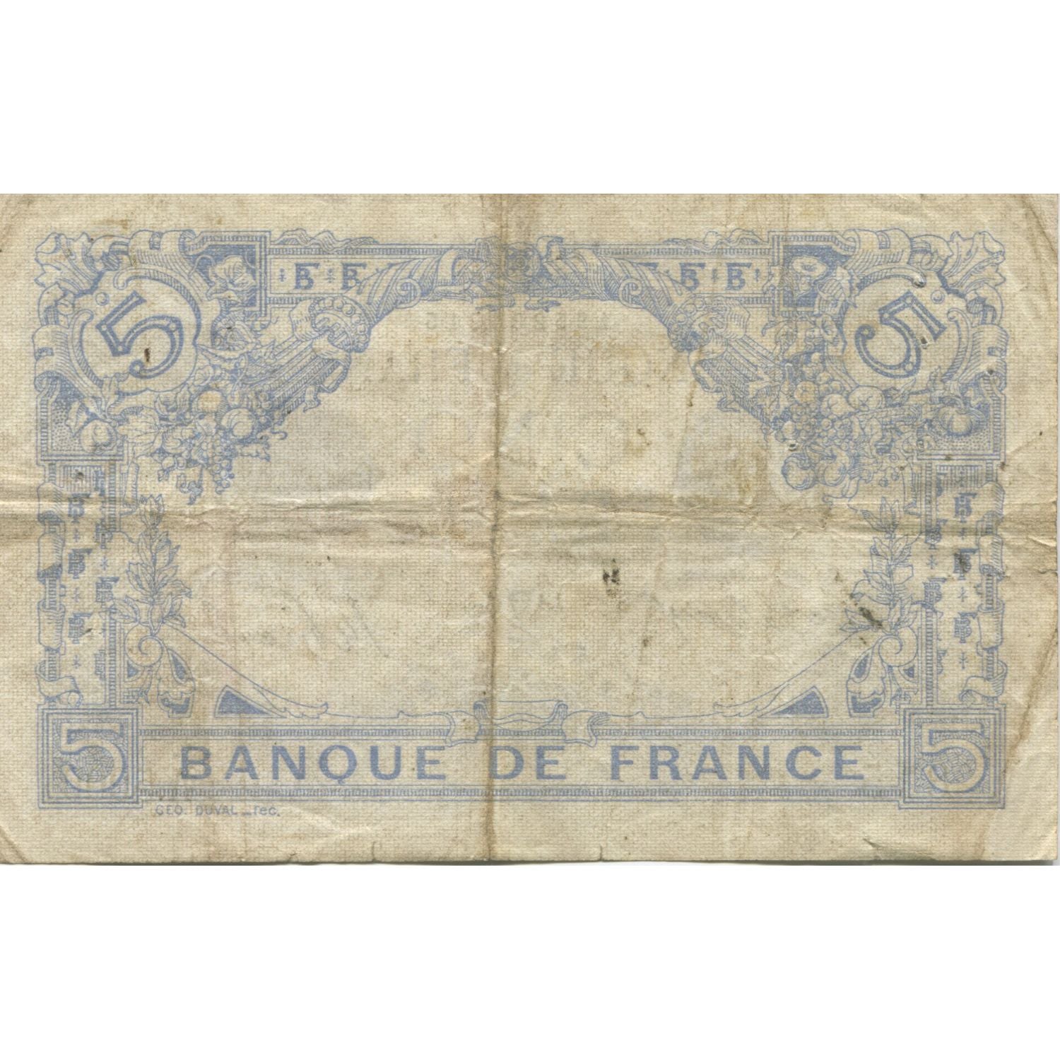 Francia, 5 Francs, Bleu, BC, Fayette:2.26, KM:70