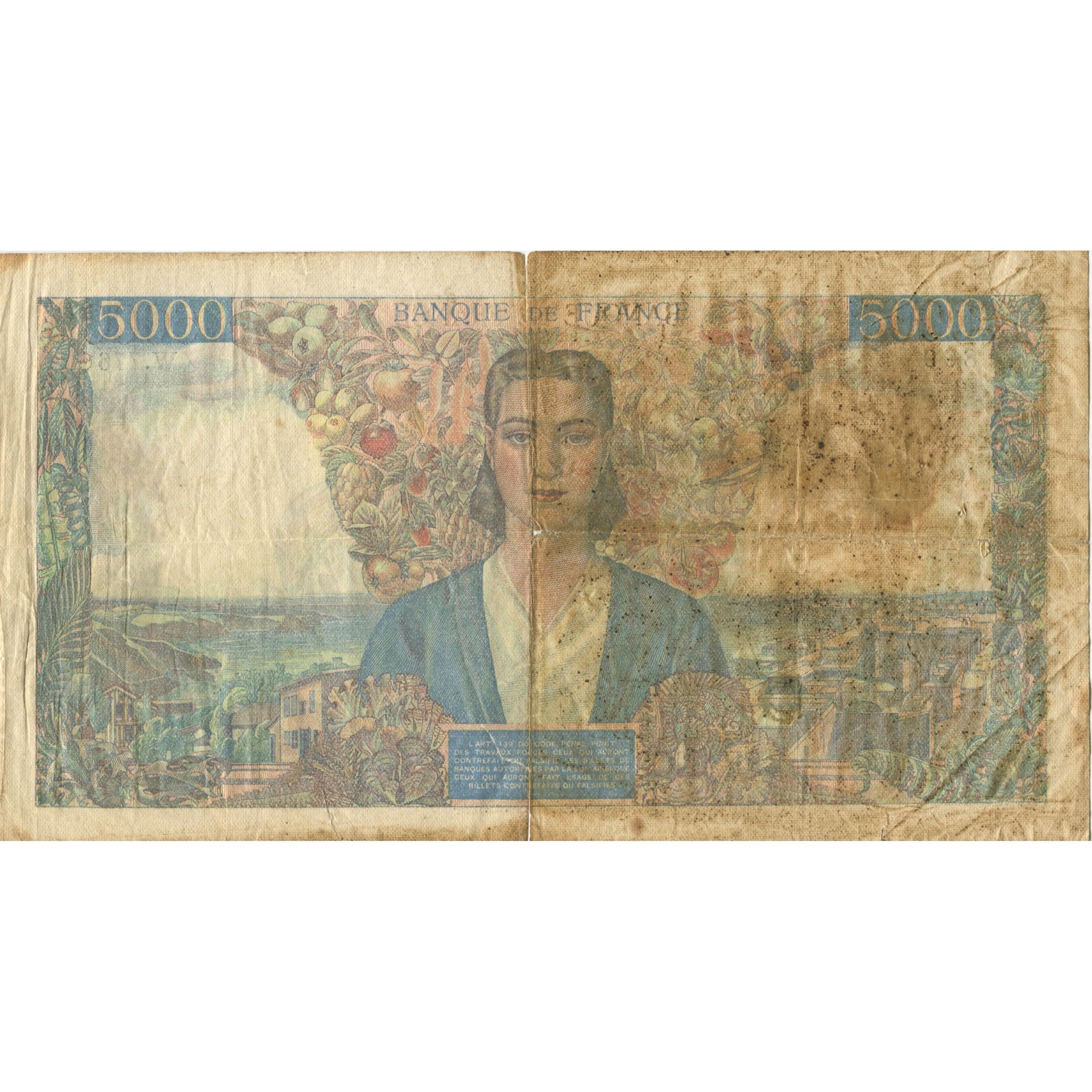 France, 5000 Francs, Empire Français, 1945, 1945-07-05, B, Fayette:47.33