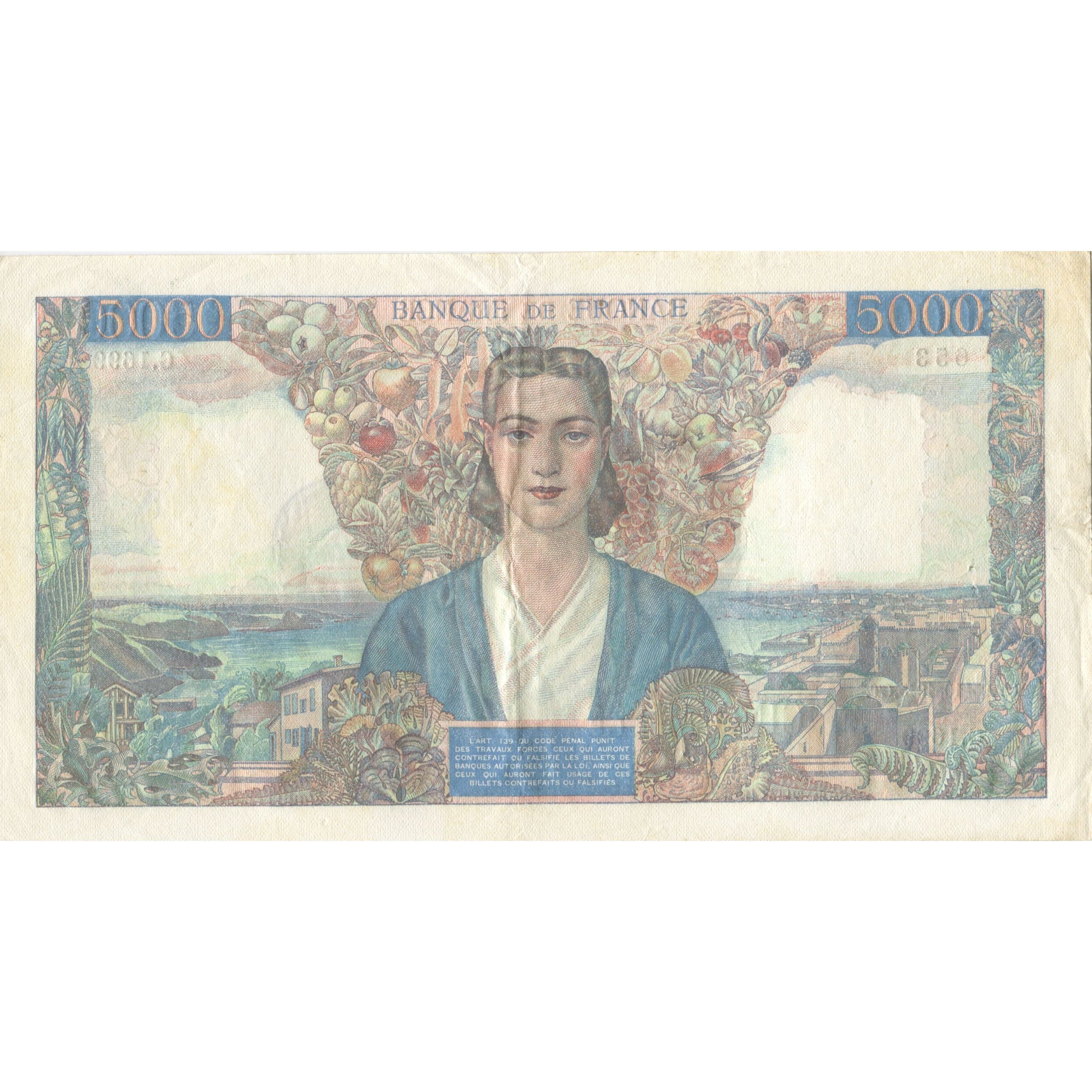 Frankrijk, 5000 Francs, Empire Français, 1945, 1945-10-25, SUP, Fayette:47.48