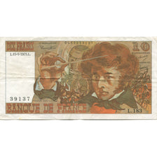 France, 10 Francs, Berlioz, 1975, 1975-05-15, AU(55-58), Fayette:63.10, KM:150b