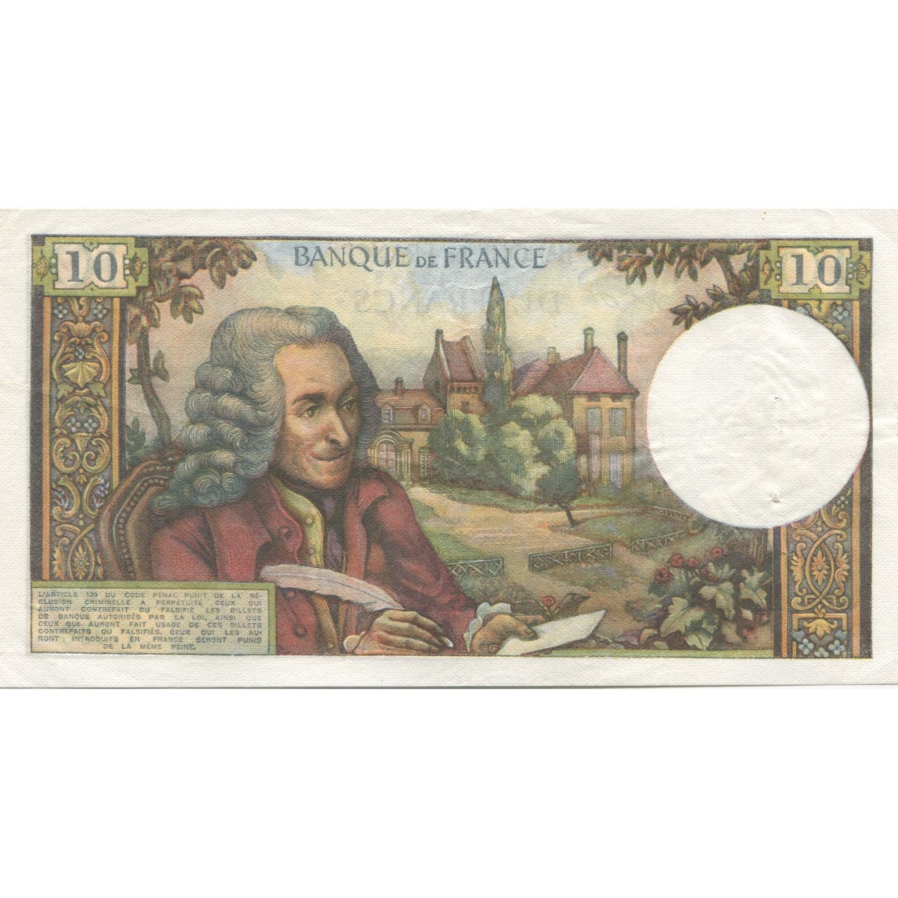 Francja, 10 Francs, Voltaire, 1973, 1973-12-06, AU(55-58), Fayette:62.65