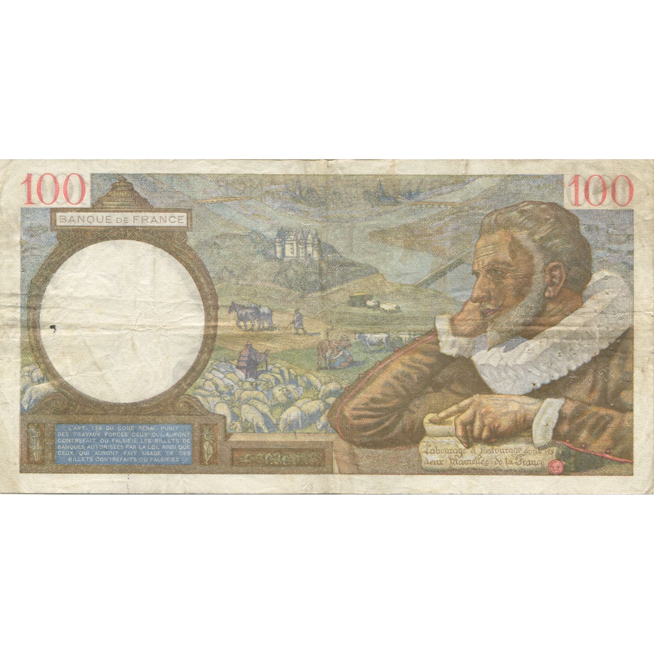 France, 100 Francs, Sully, 1940, 1940-08-01, TB+, Fayette:26.34, KM:94