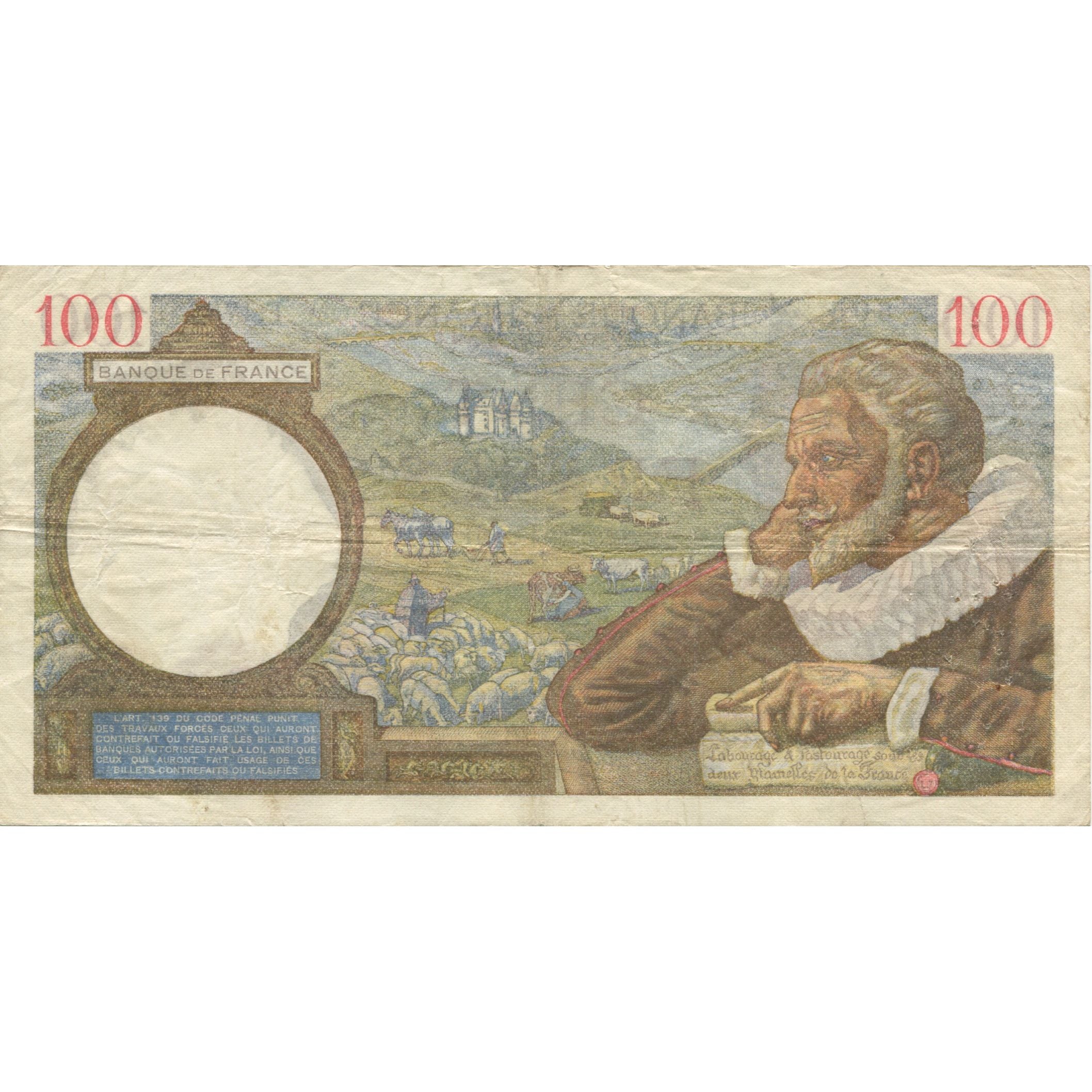 Francja, 100 Francs, Sully, 1939, 1939-11-30, VF(30-35), Fayette:26.16, KM:94