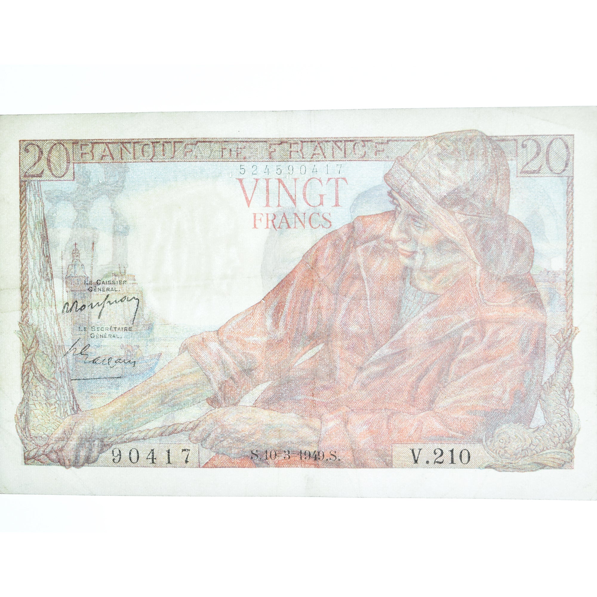 França, 20 Francs, Pêcheur, 1949, 1949-03-10, EF(40-45), Fayette:13.14