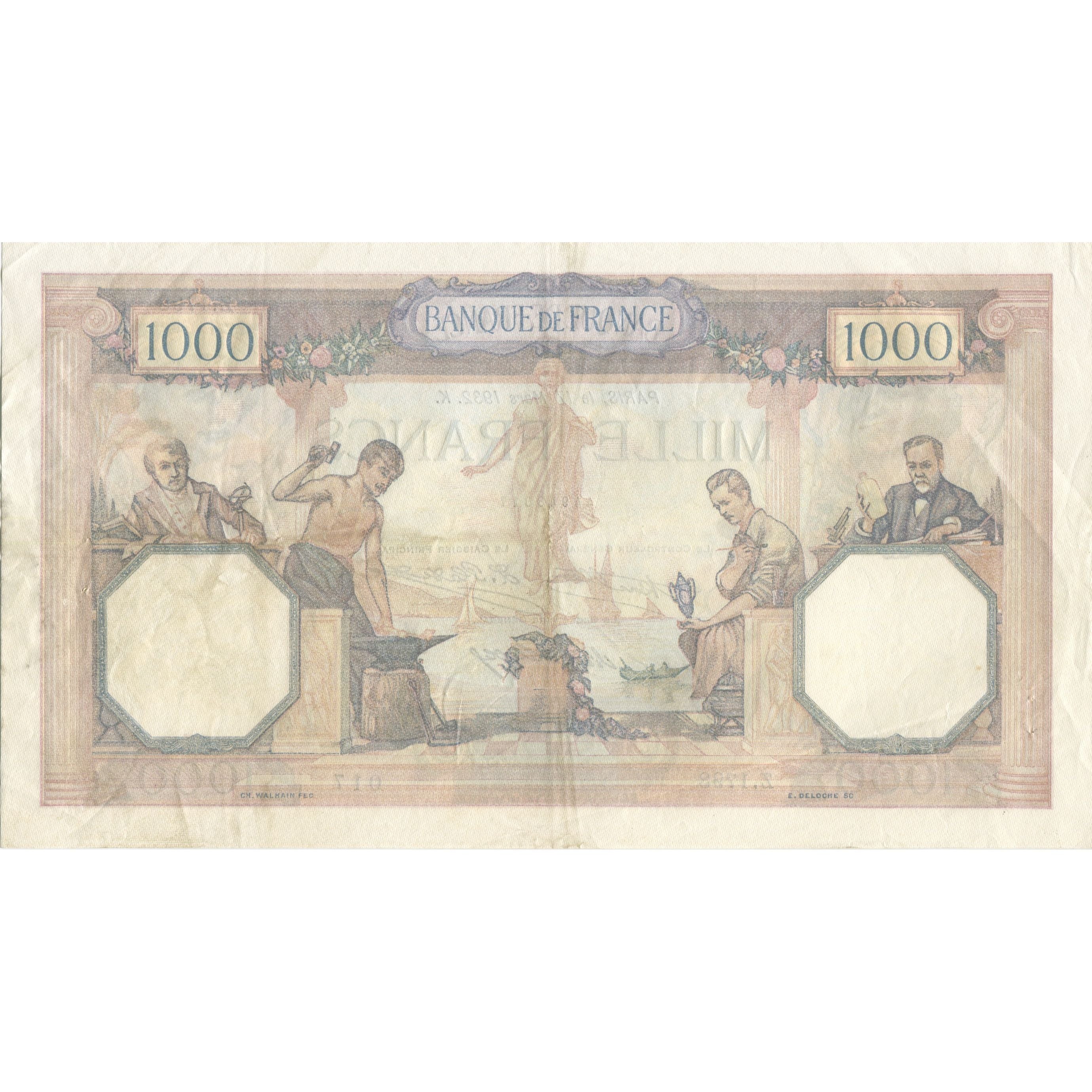 Francia, 1000 Francs, Cérès et Mercure, 1932, 1932-03-17, BB+, Fayette:37.7